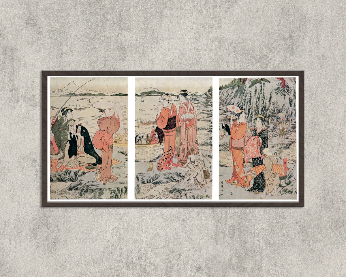 Kitagawa Utamaro — Fishing at the Iwaya Cave, Enoshima | Japanese Woodblock Print (Ukiyo-e) - 9ArtPrints