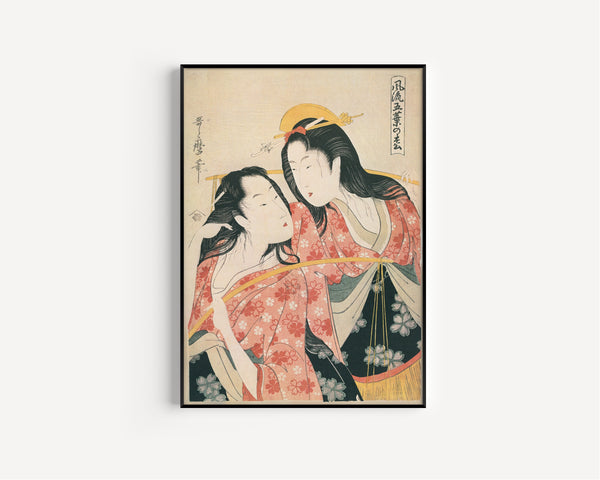 Kitagawa Utamaro — Salt Gathering (Shiokumi) | Japanese Woodblock Print (Ukiyo-e)