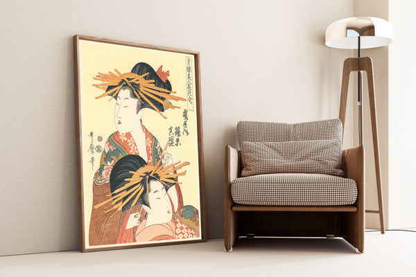 Kitagawa Utamaro — Shinohara and Masagi of the Tsuruya | Japanese Woodblock Print (Ukiyo-e)