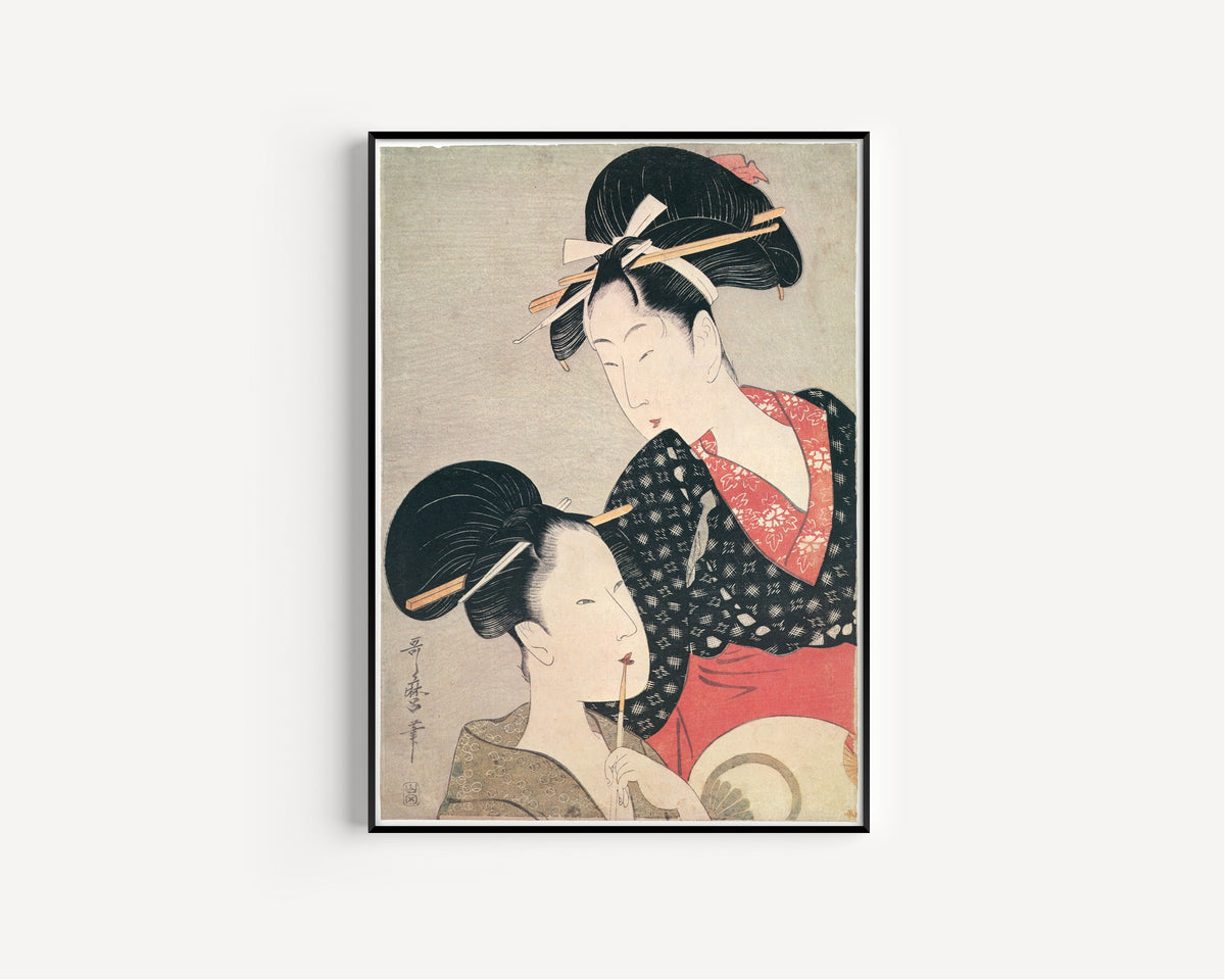 Kitagawa Utamaro — Two Beauties | Japanese Woodblock Print (Ukiyo-e) - 9ArtPrints