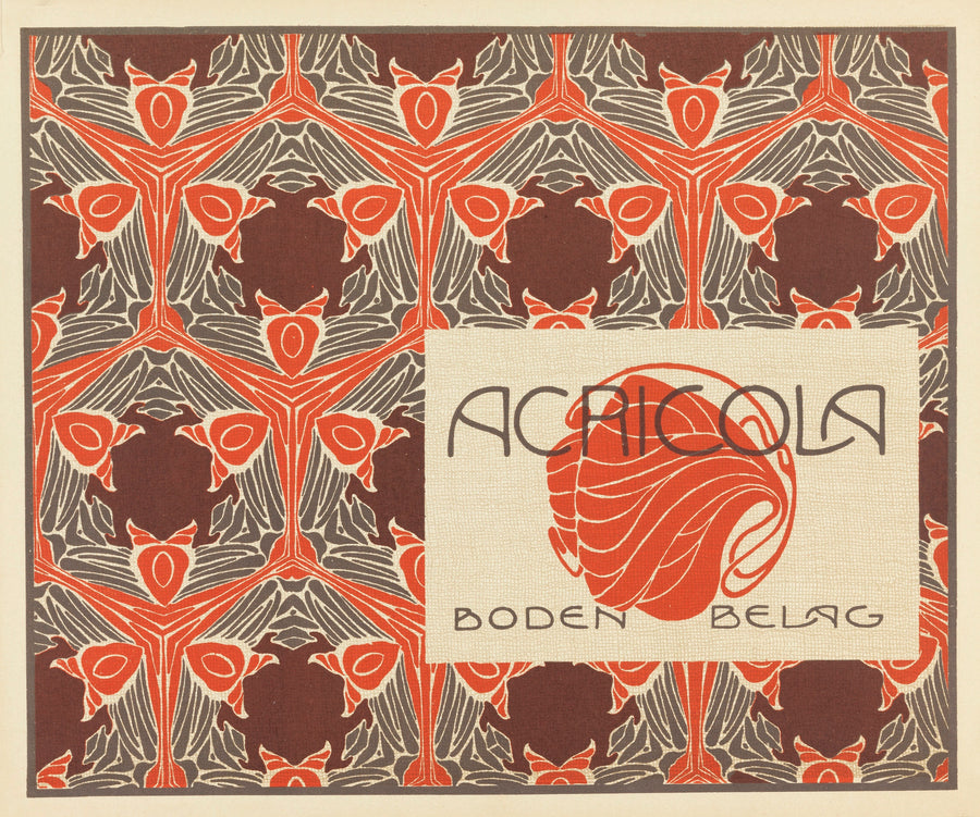 Koloman Moser — Agricola Boden-Belag | Pattern Design Print shown to scale on a wall above a sofa