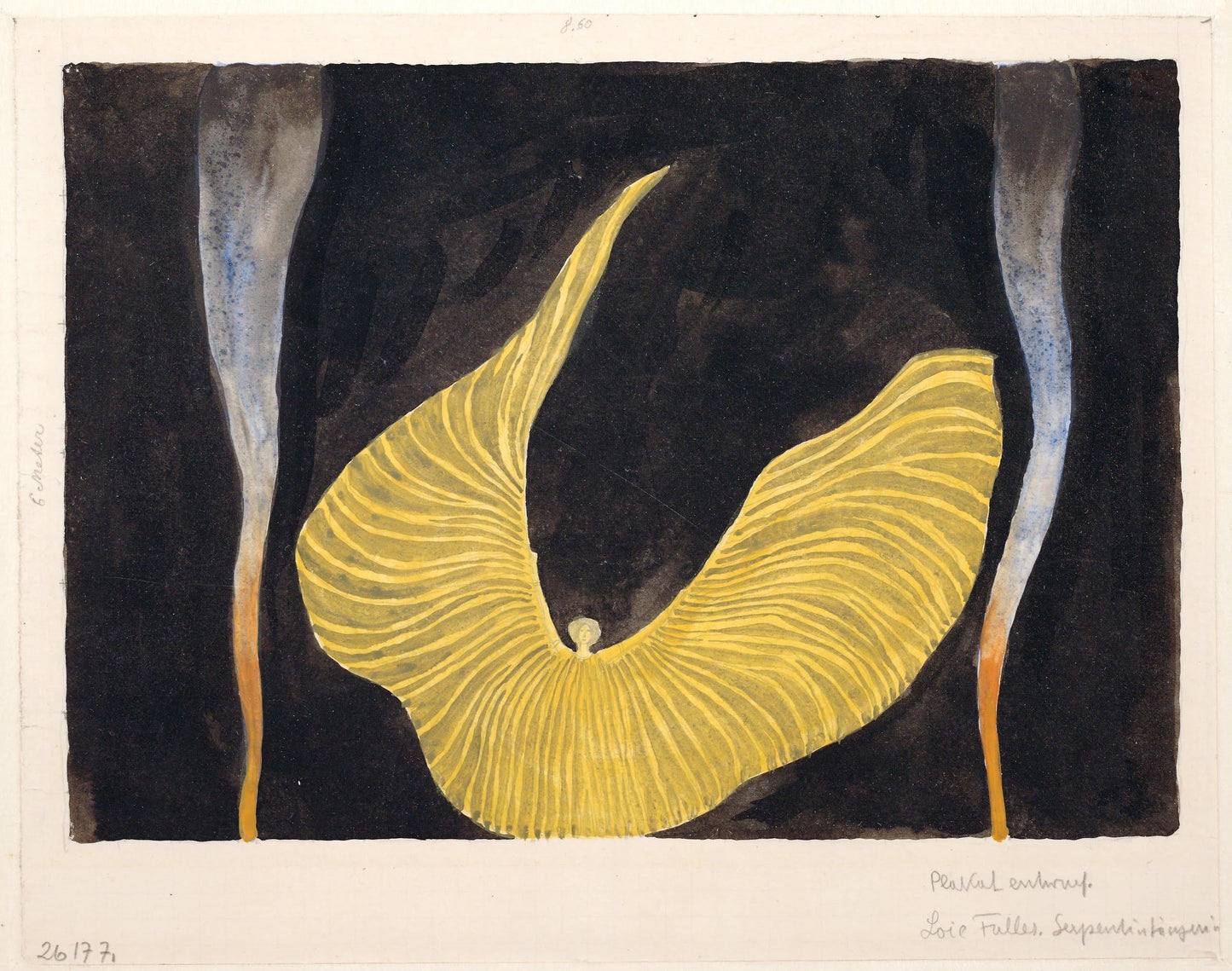 Koloman Moser - Loie Fuller as The Archangel | Art Nouveau Print Poster | Elegant Yellow Black Design available handframed or unframed - 9ArtPrints