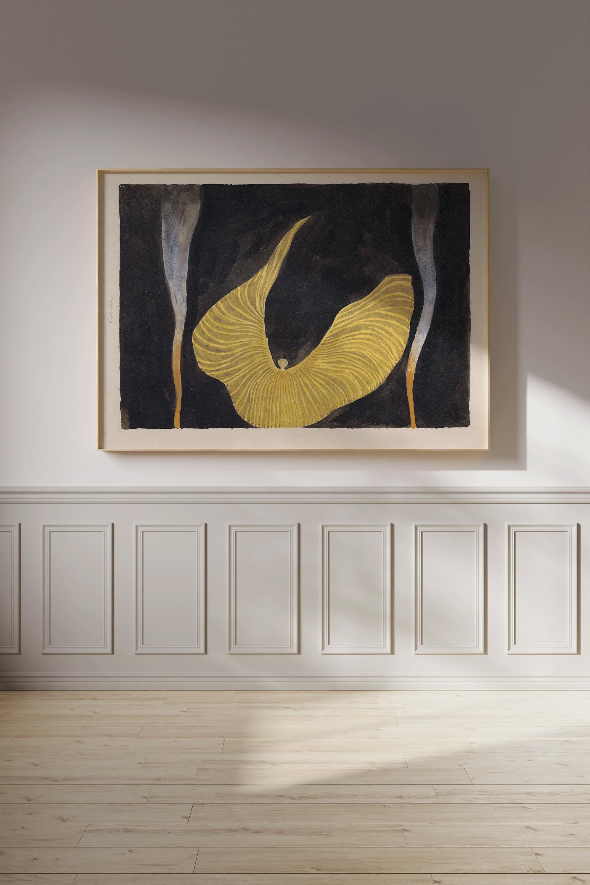 Koloman Moser - Loie Fuller as The Archangel | Art Nouveau Print Poster | Elegant Yellow Black Design available handframed or unframed - 9ArtPrints