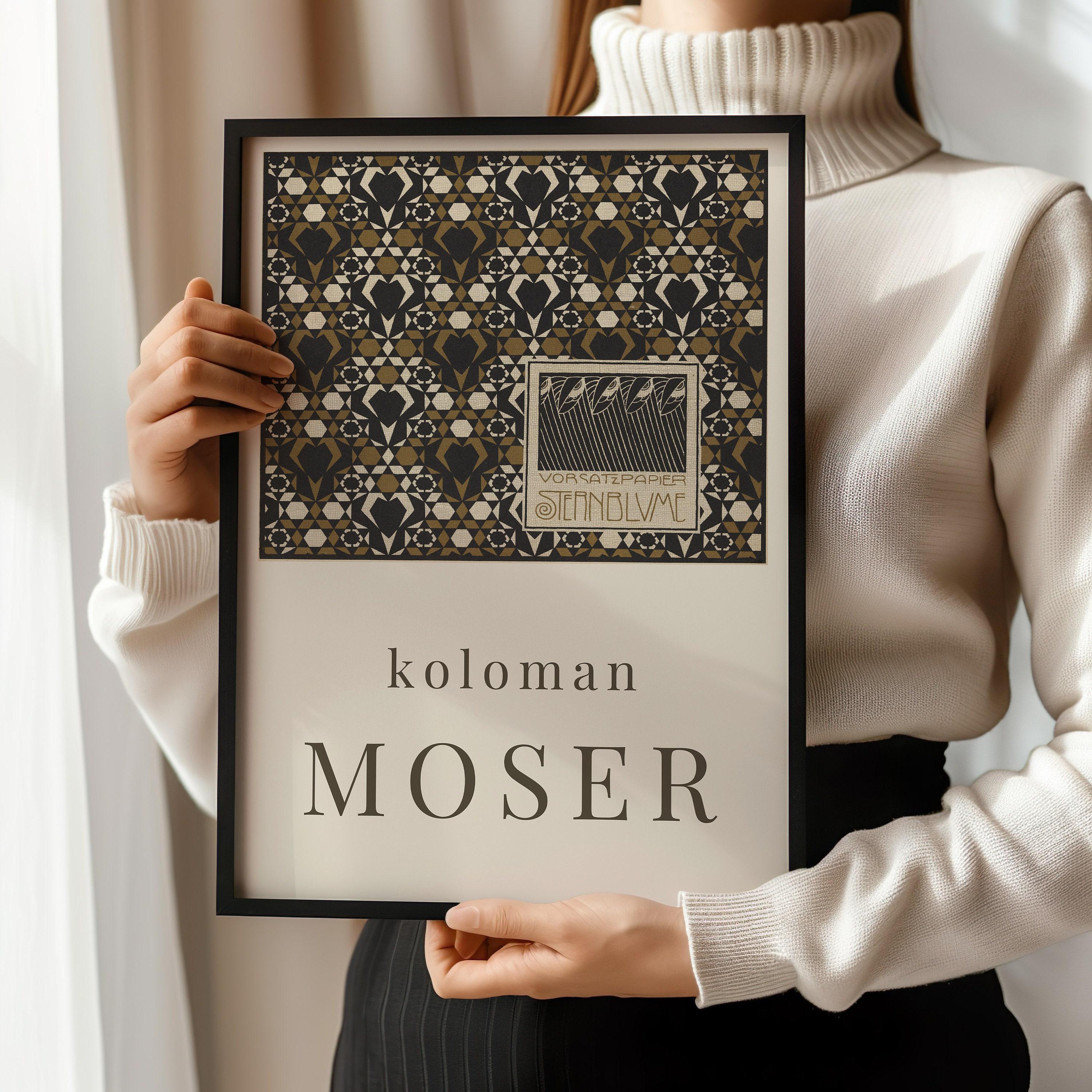 Koloman Moser - Starflower Endpaper | Famous Vintage Exhibition Poster Painting (available handframed or unframed) - 9ArtPrints