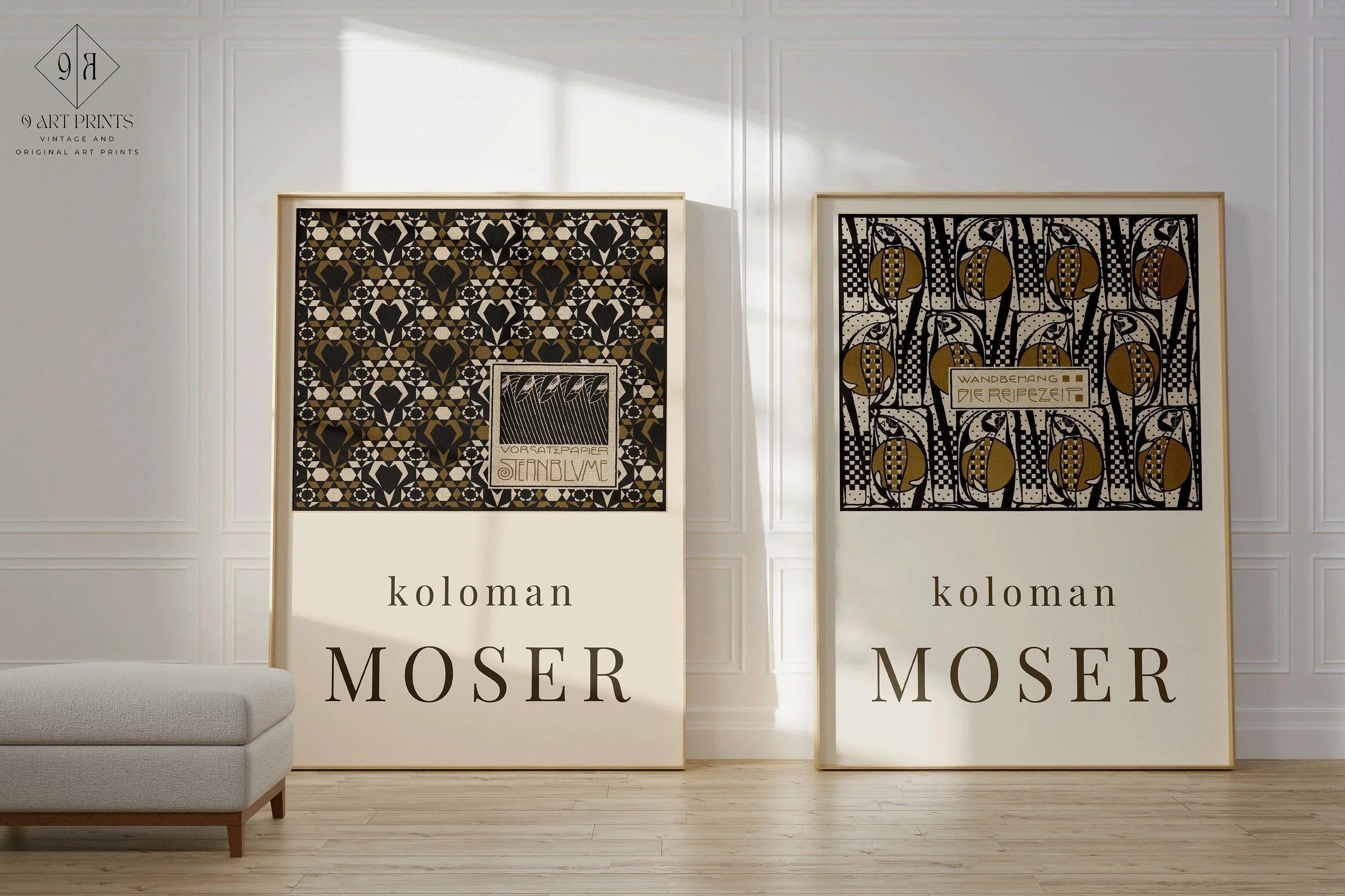 Koloman Moser STATEMENT DUO Prints | | Iconic Art Famous Painting available framed - 9ArtPrints