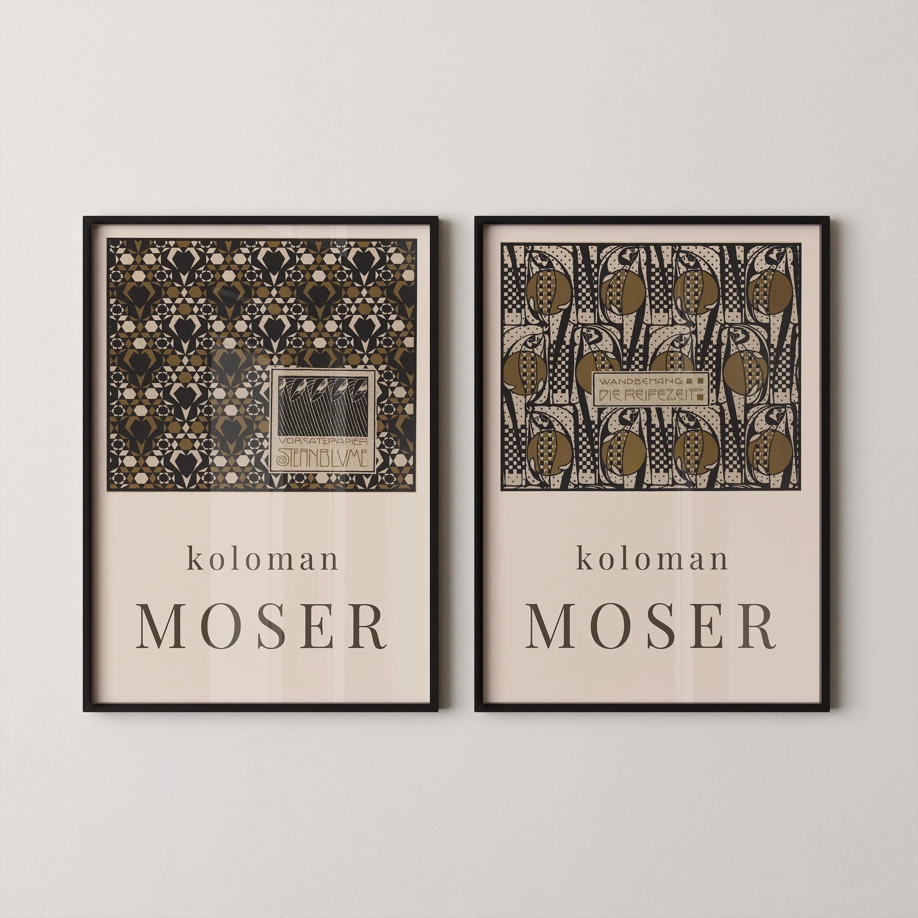 Koloman Moser STATEMENT DUO Prints | | Iconic Art Famous Painting available framed - 9ArtPrints