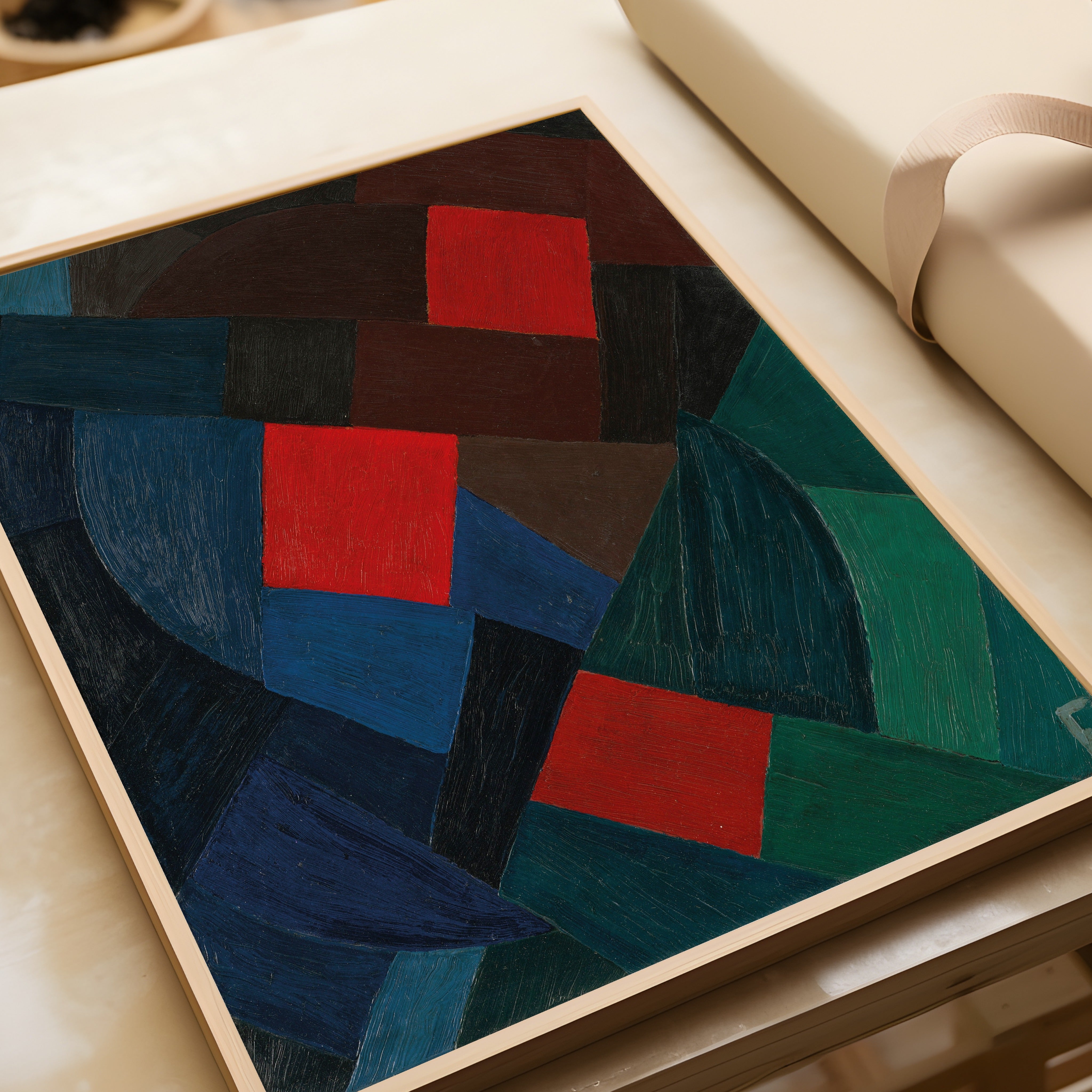 Otto Freundlich — Komposition (1935–1936) | Abstract Mosaic in Red & Navy Fine Art Print