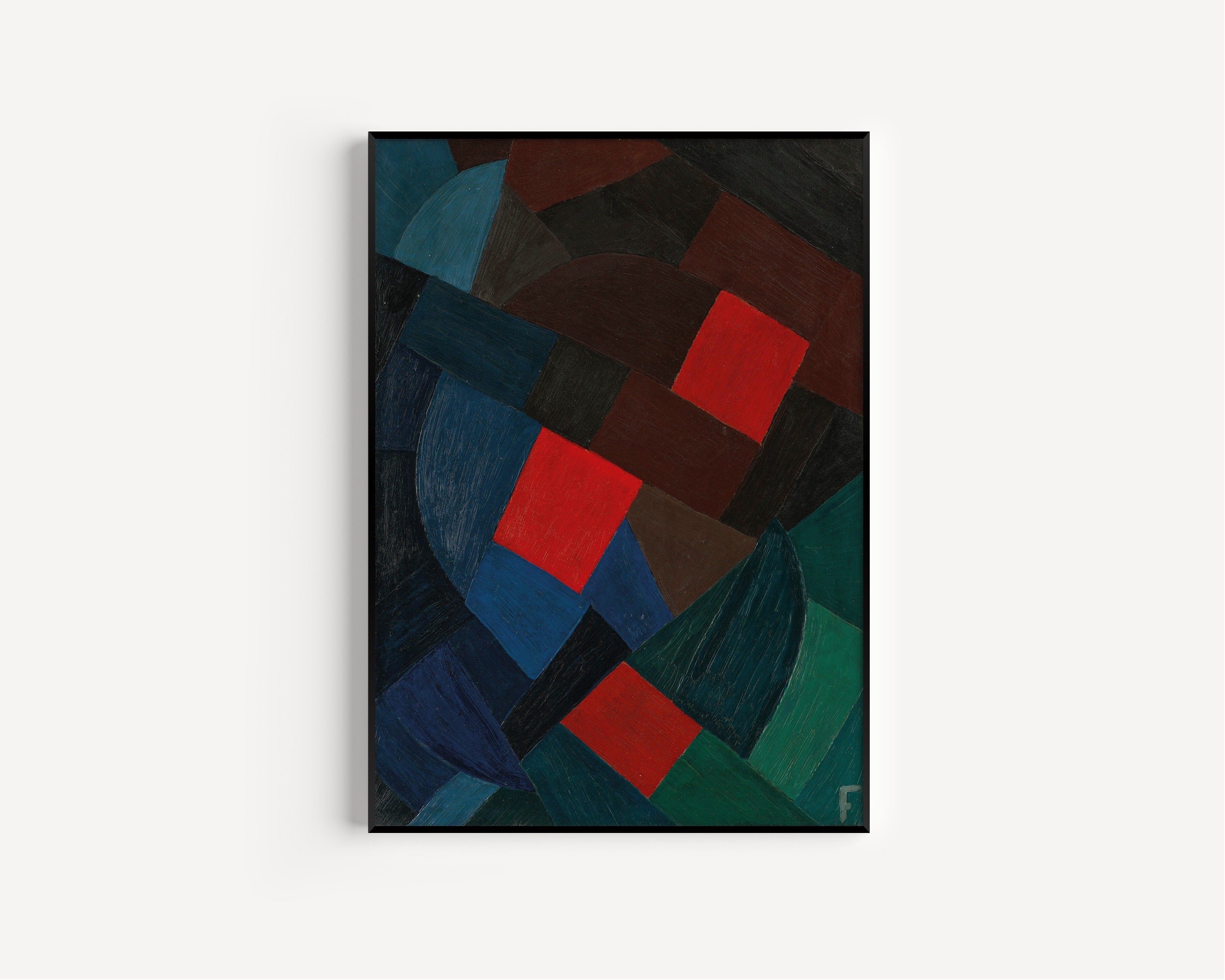 Otto Freundlich — Komposition (1935–1936) | Abstract Mosaic in Red & Navy Fine Art Print