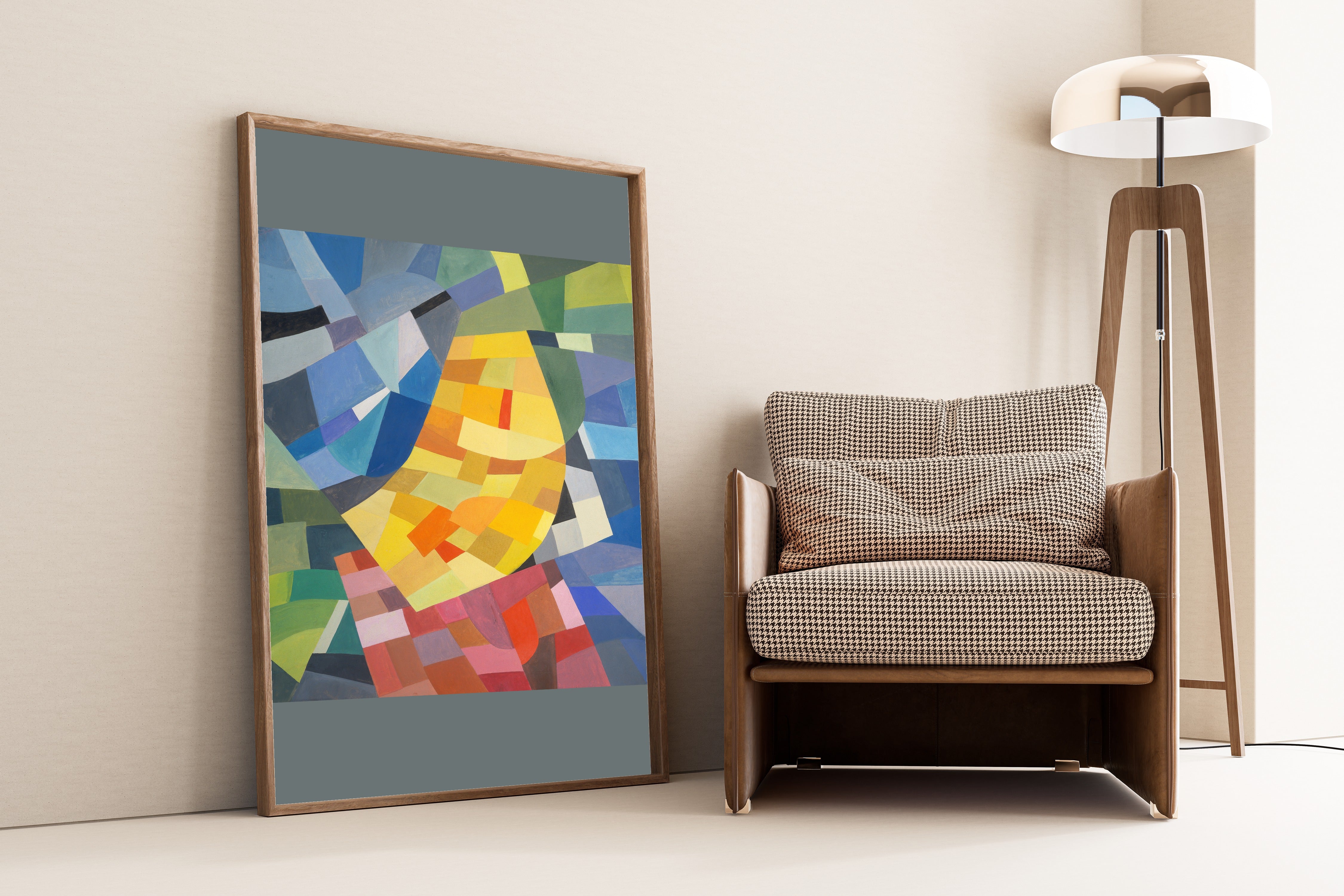 Otto Freundlich — Komposition (1930) | Yellow & Blue Abstract Mosaic Fine Art Print