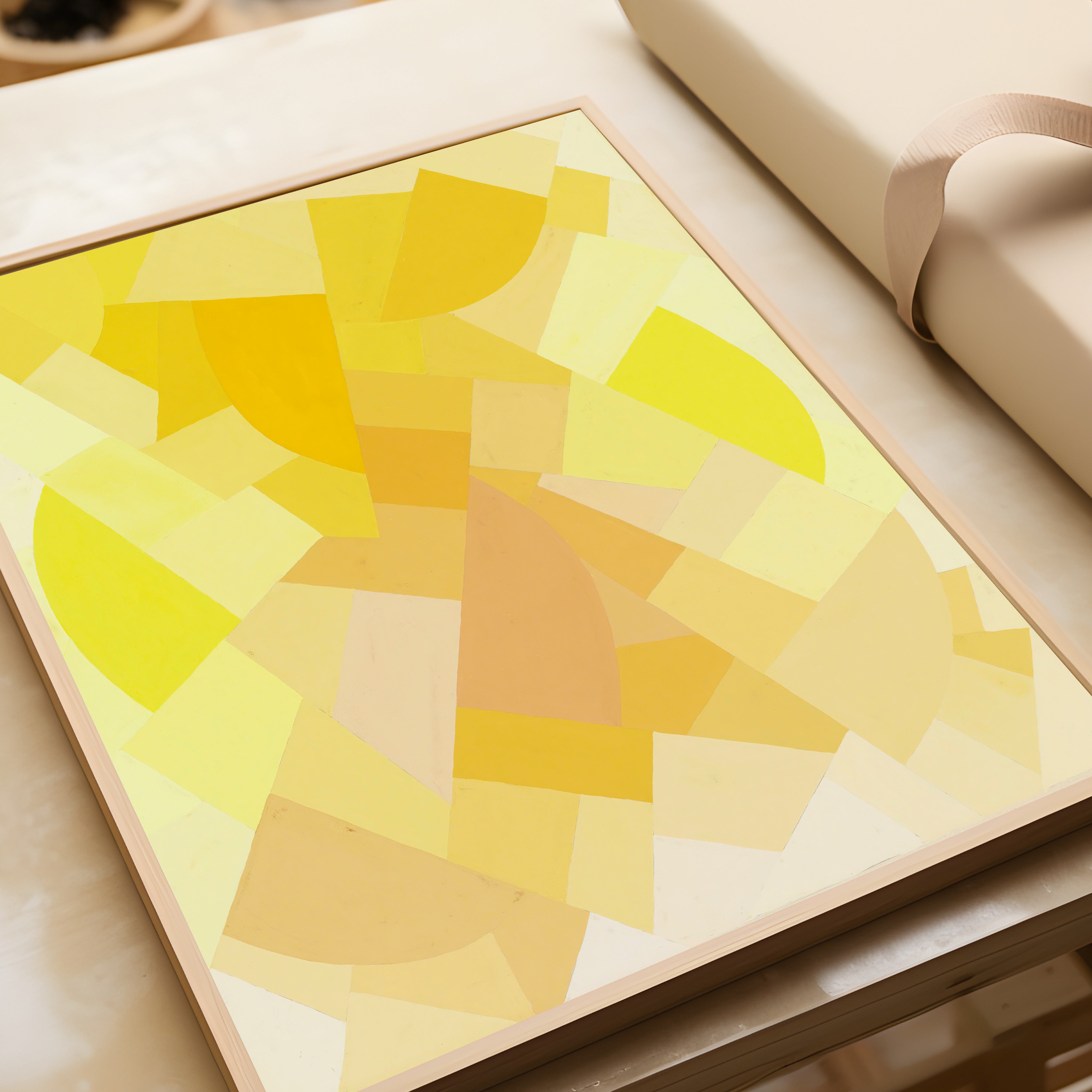 Otto Freundlich — Komposition (1938) | Pale Yellow Abstract Composition Fine Art Print