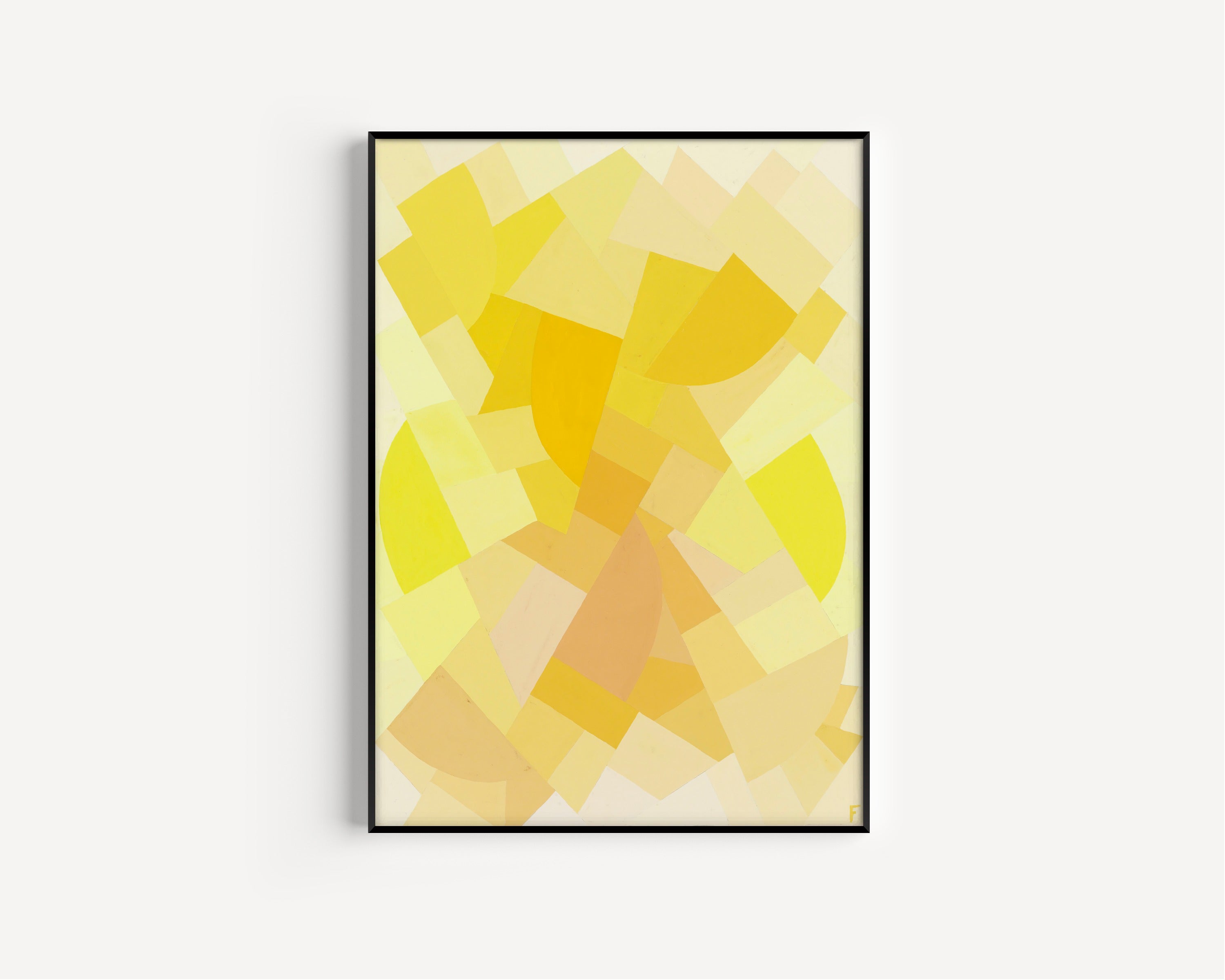 Otto Freundlich — Komposition (1938) | Pale Yellow Abstract Composition Fine Art Print
