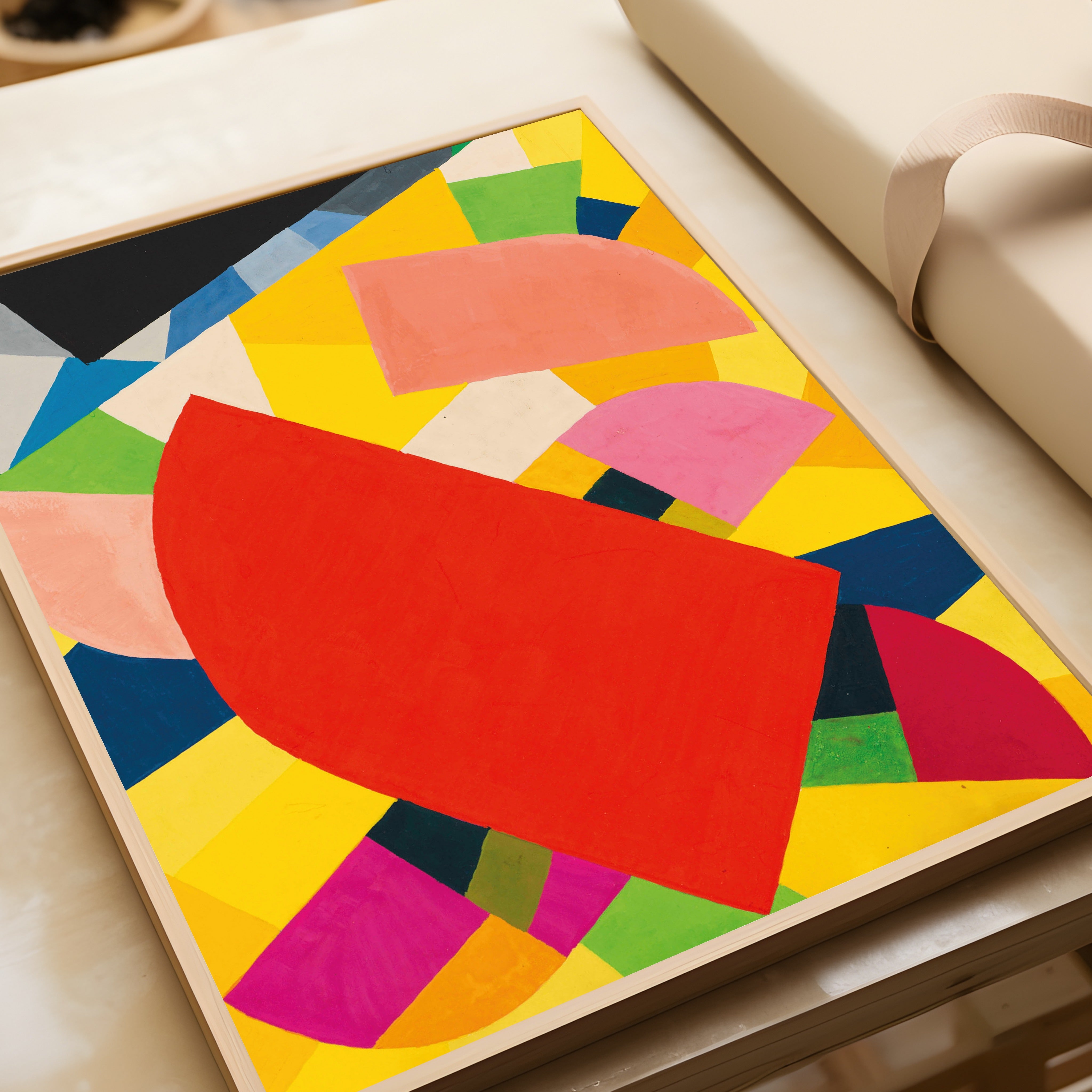 Otto Freundlich — Komposition (1936) | Red, Pink & Yellow Abstract Mosaic Fine Art Print