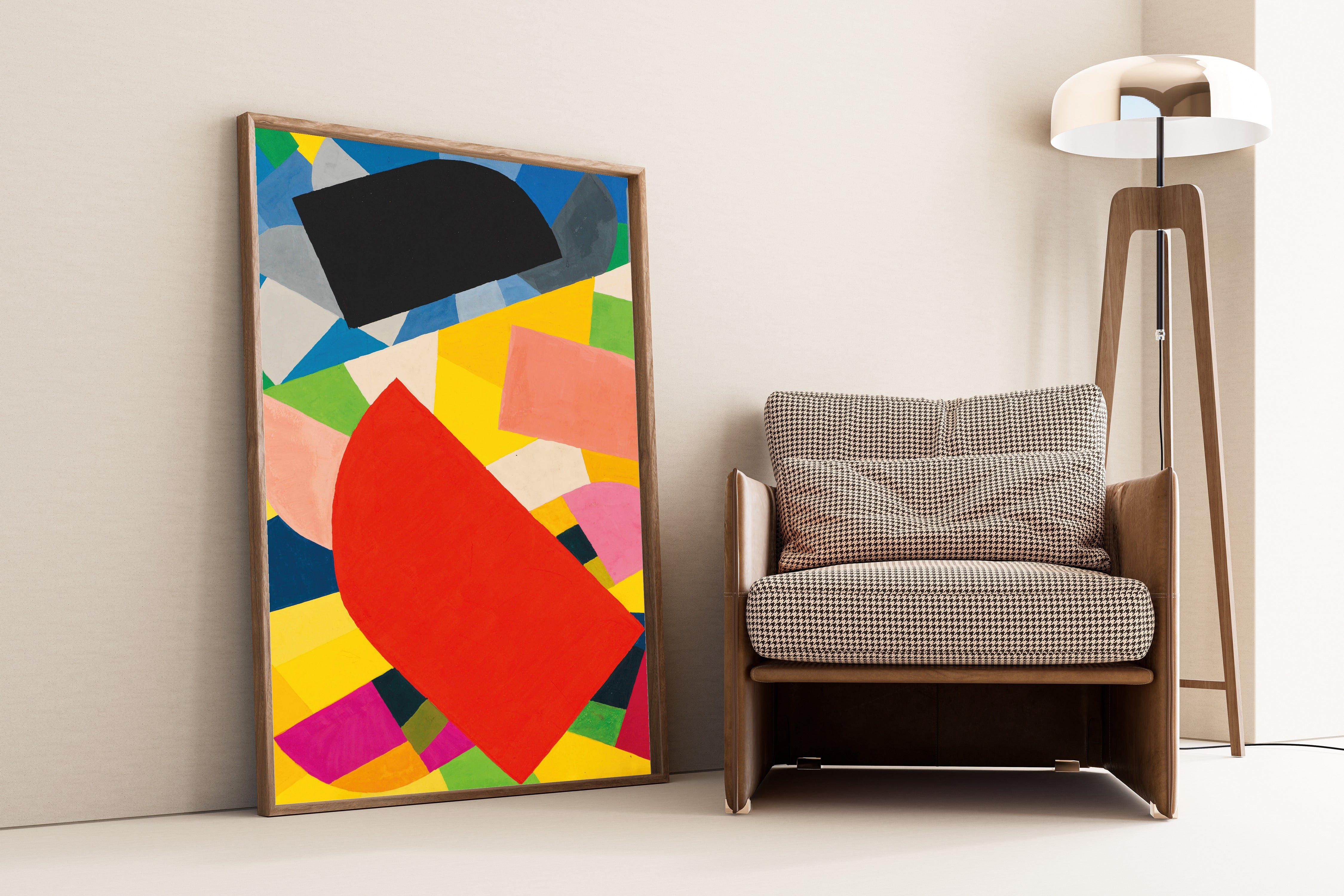 Otto Freundlich — Komposition (1936) | Red, Pink & Yellow Abstract Mosaic Fine Art Print
