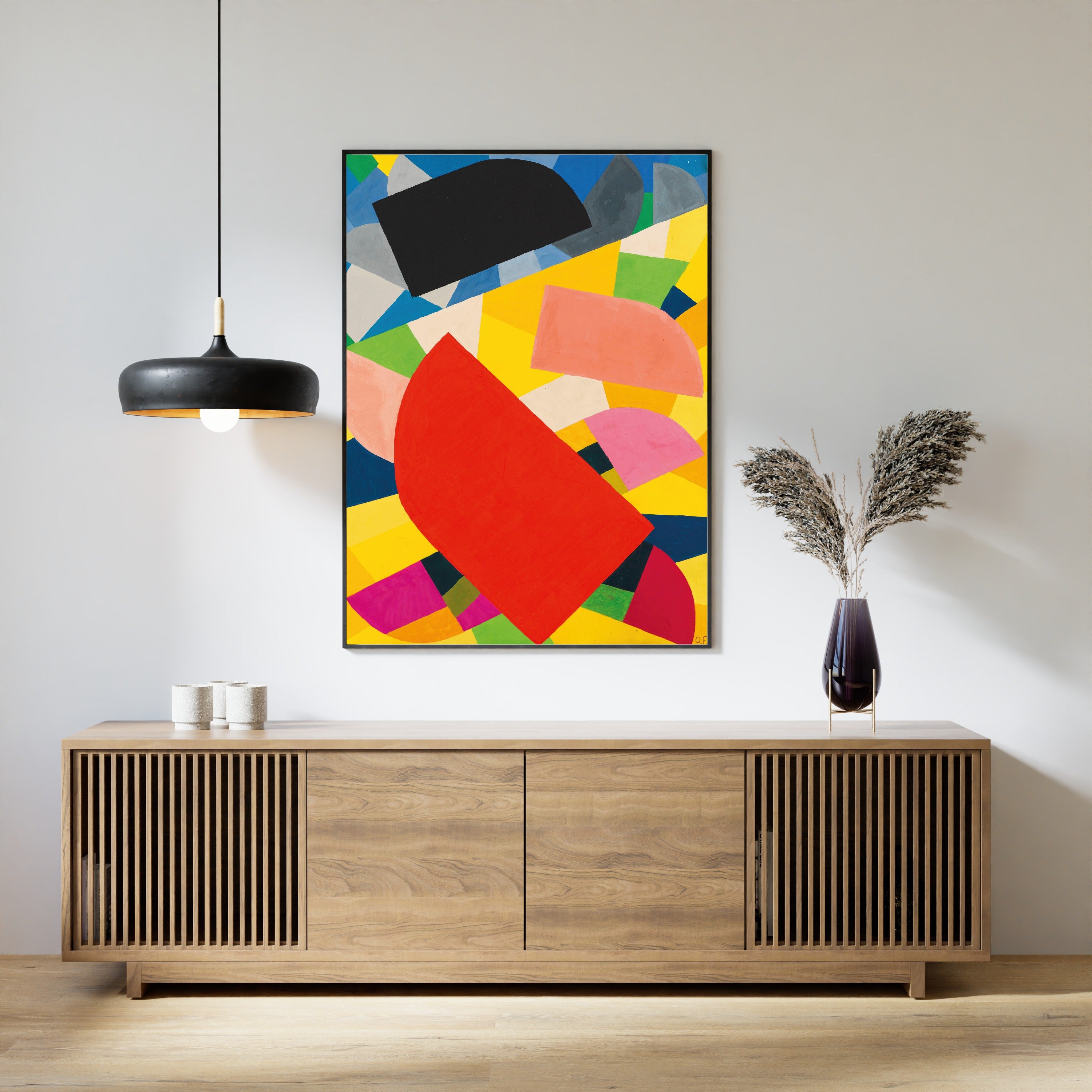 Otto Freundlich — Komposition (1936) | Red, Pink & Yellow Abstract Mosaic Fine Art Print