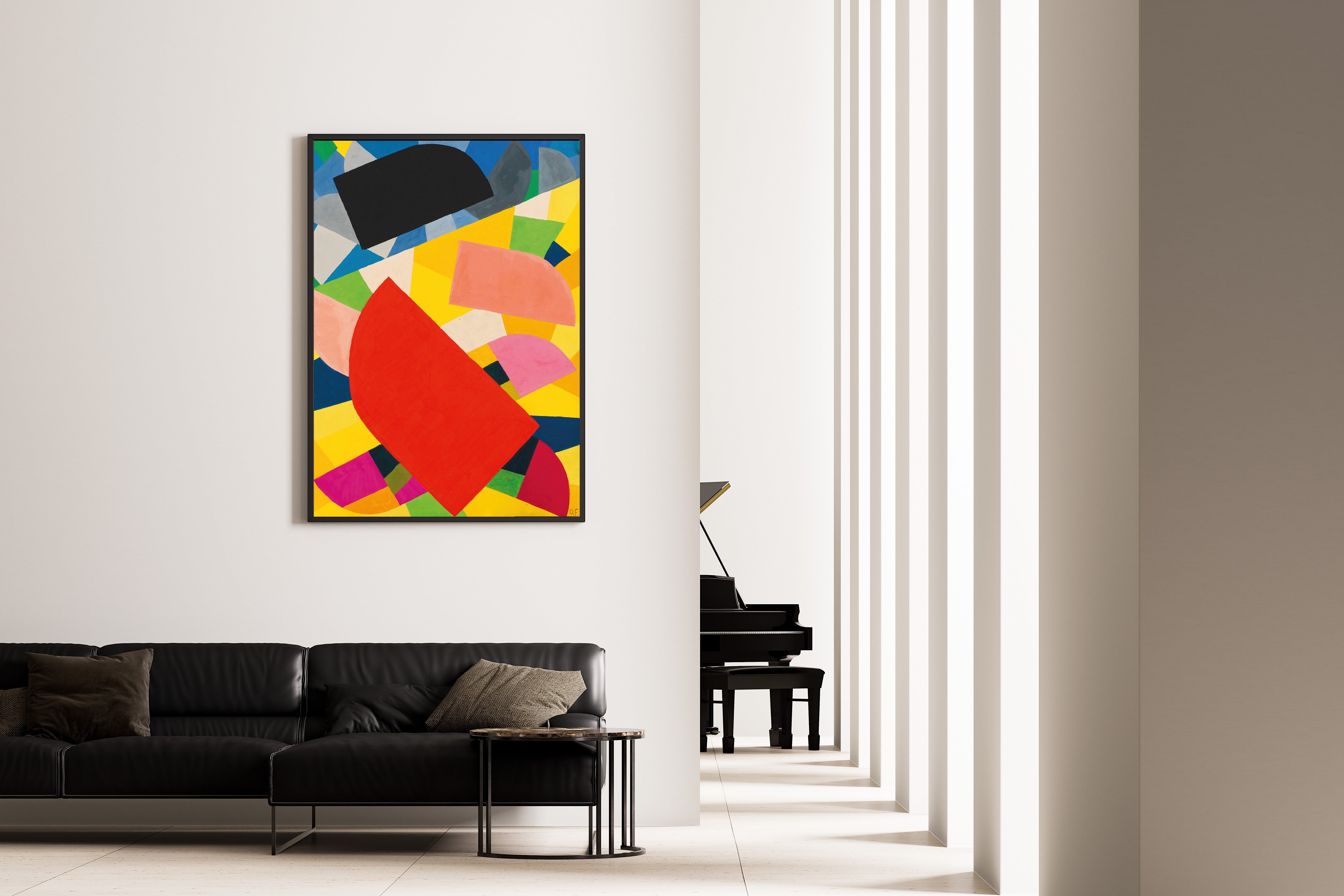 Otto Freundlich — Komposition (1936) | Red, Pink & Yellow Abstract Mosaic Fine Art Print
