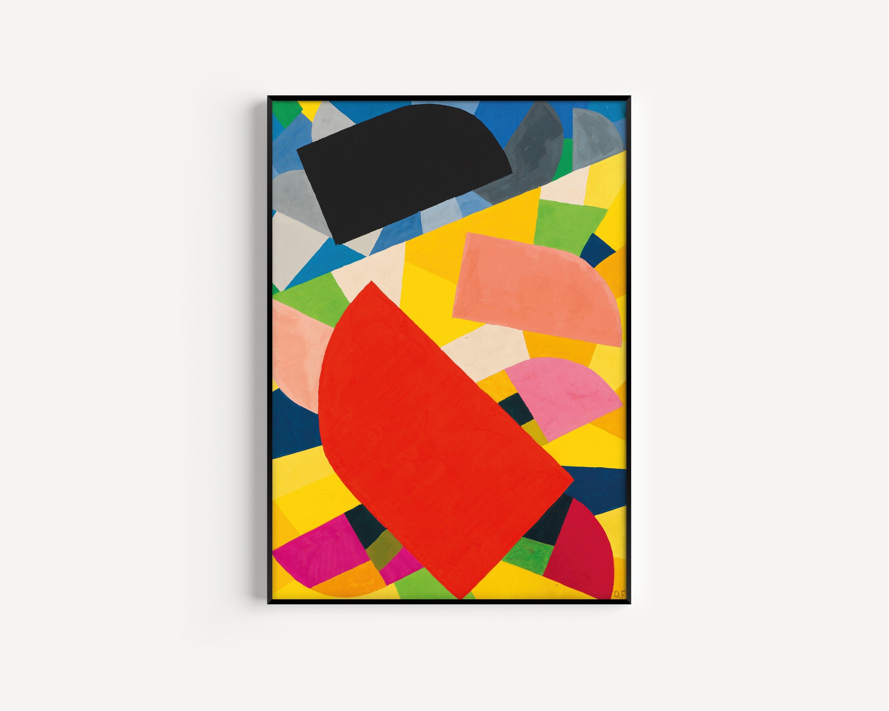 Otto Freundlich — Komposition (1936) | Red, Pink & Yellow Abstract Mosaic Fine Art Print