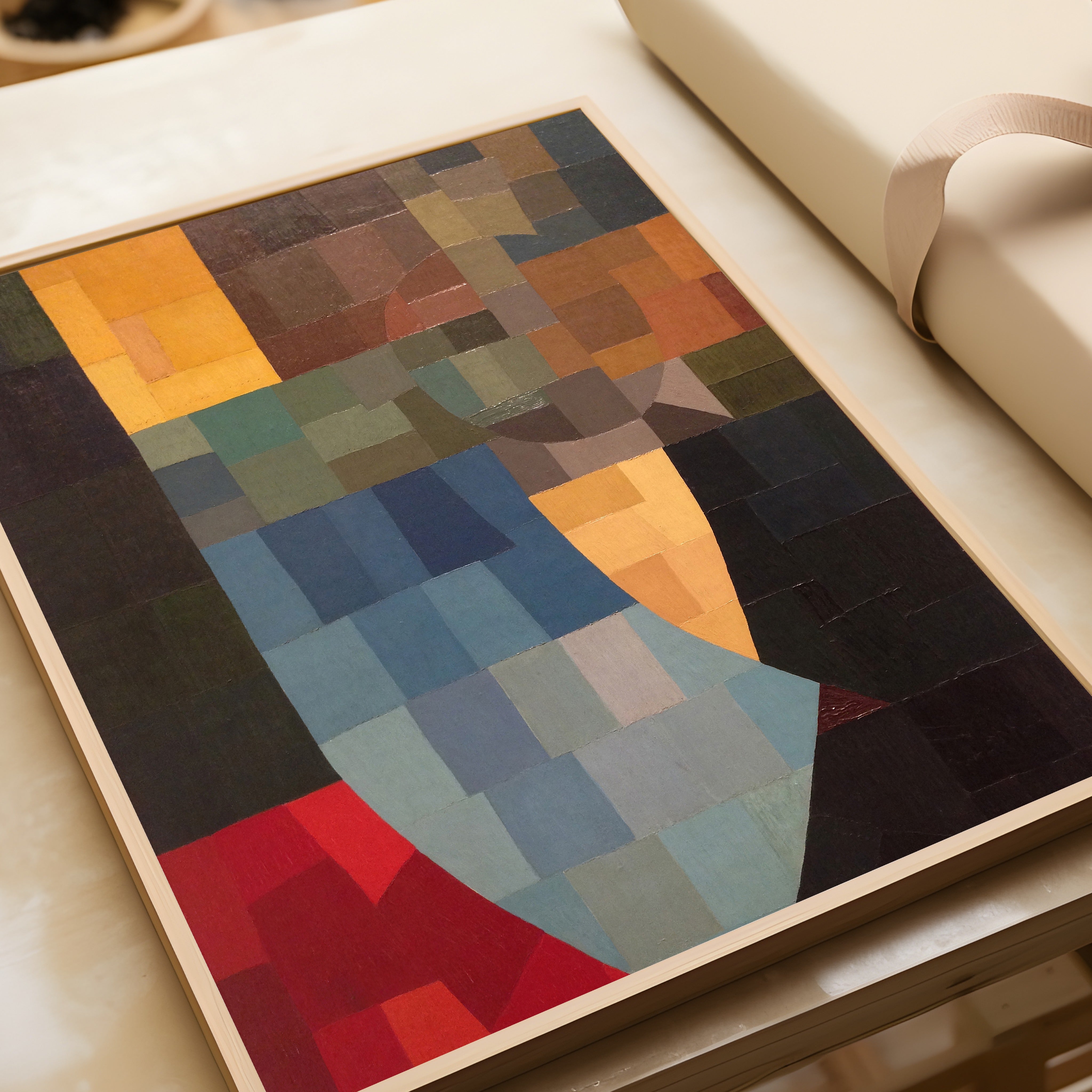 Otto Freundlich — Komposition (1930) | Abstract Mosaic in Red, Grey & Blue Fine Art Print