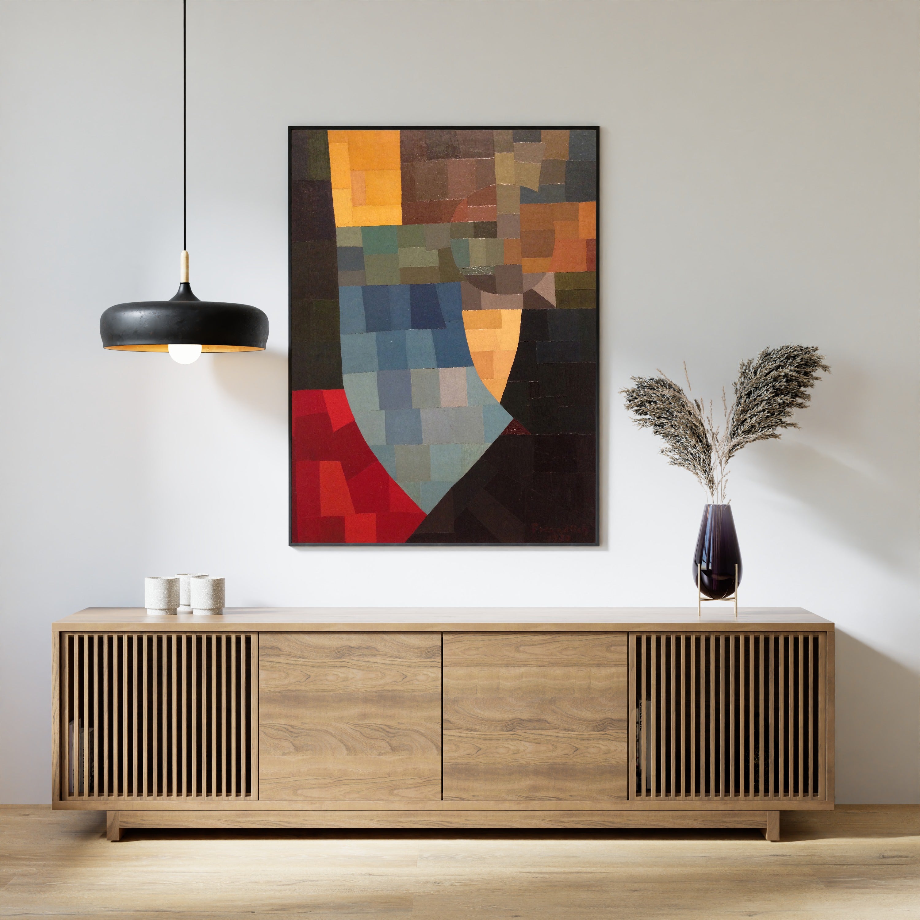 Otto Freundlich — Komposition (1930) | Abstract Mosaic in Red, Grey & Blue Fine Art Print