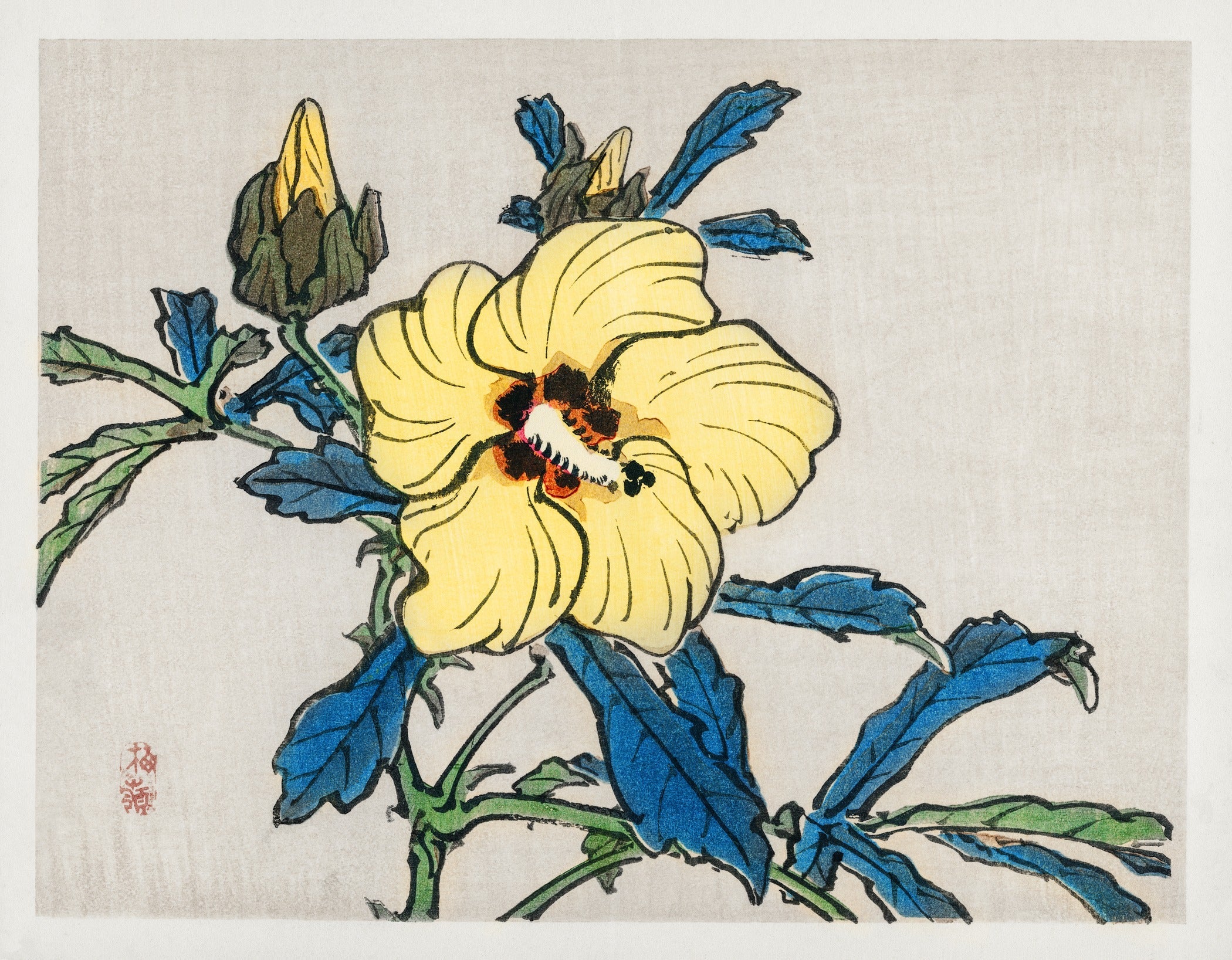 Kono Bairei — Hibiscus | Meiji Period Print - 9ArtPrints
