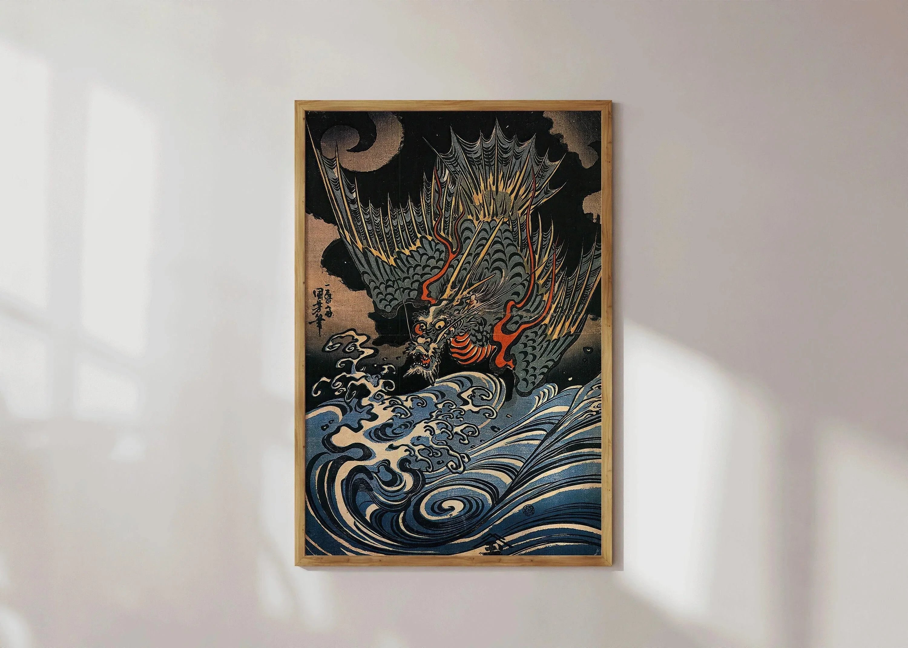 Kuniyoshi Flying Dragon Print: Vintage Japanese Woodblock Art - 9ArtPrints