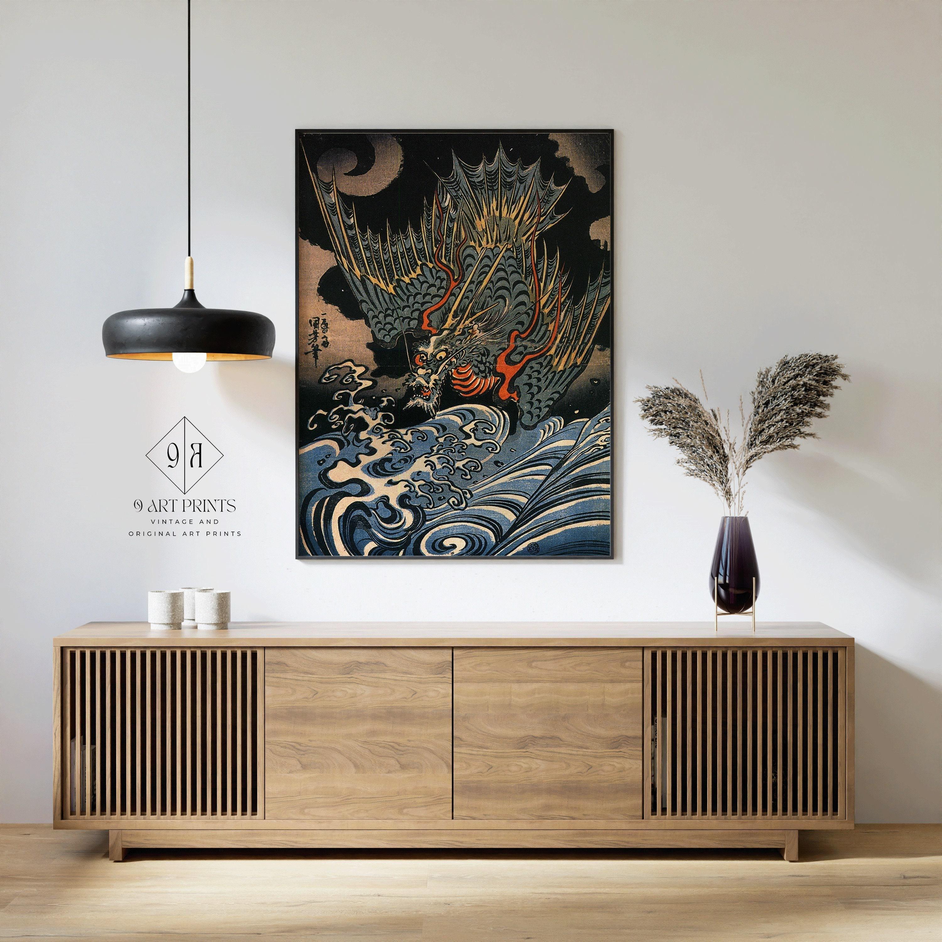 Kuniyoshi Flying Dragon Print: Vintage Japanese Woodblock Art - 9ArtPrints