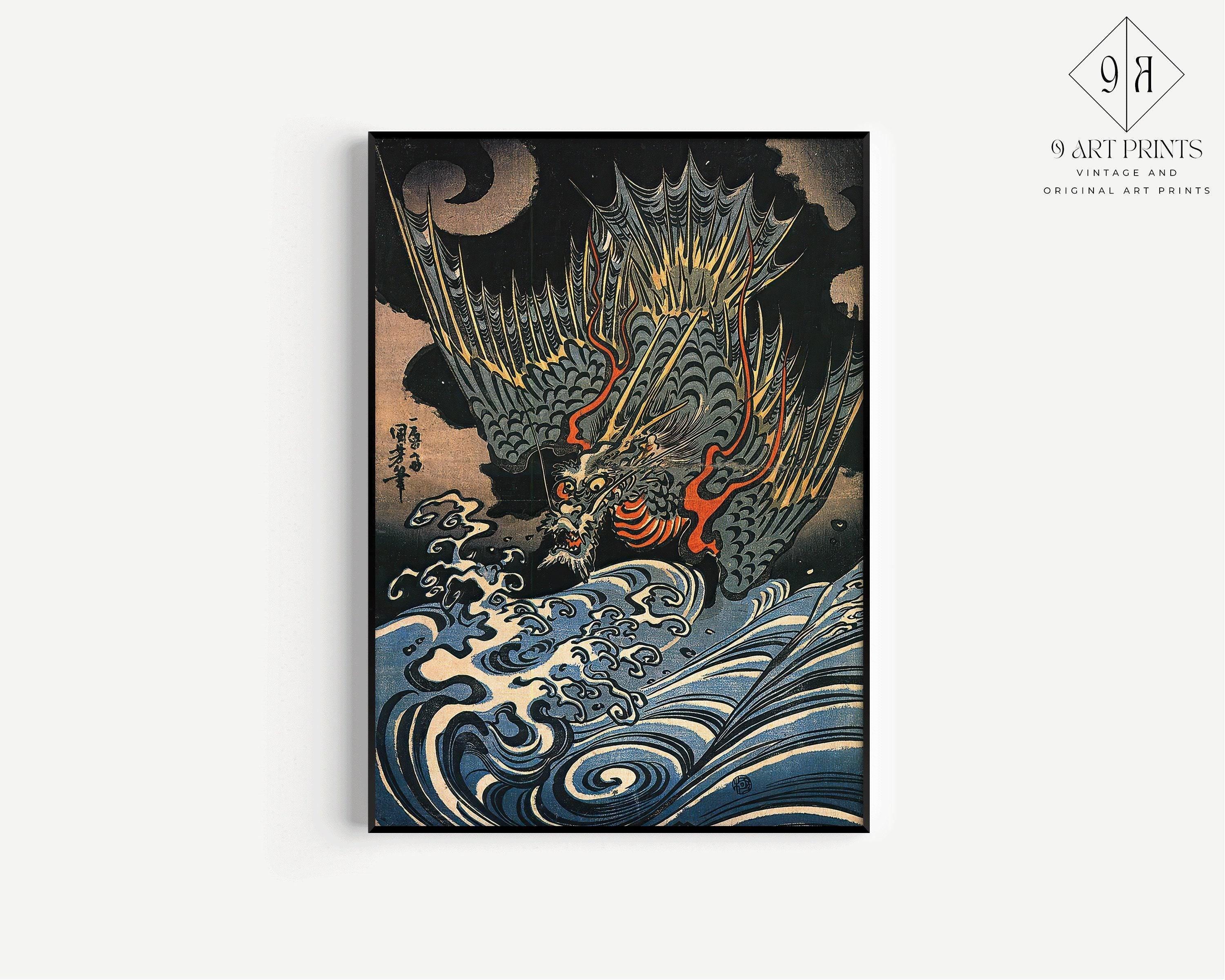 Kuniyoshi Flying Dragon Print: Vintage Japanese Woodblock Art - 9ArtPrints