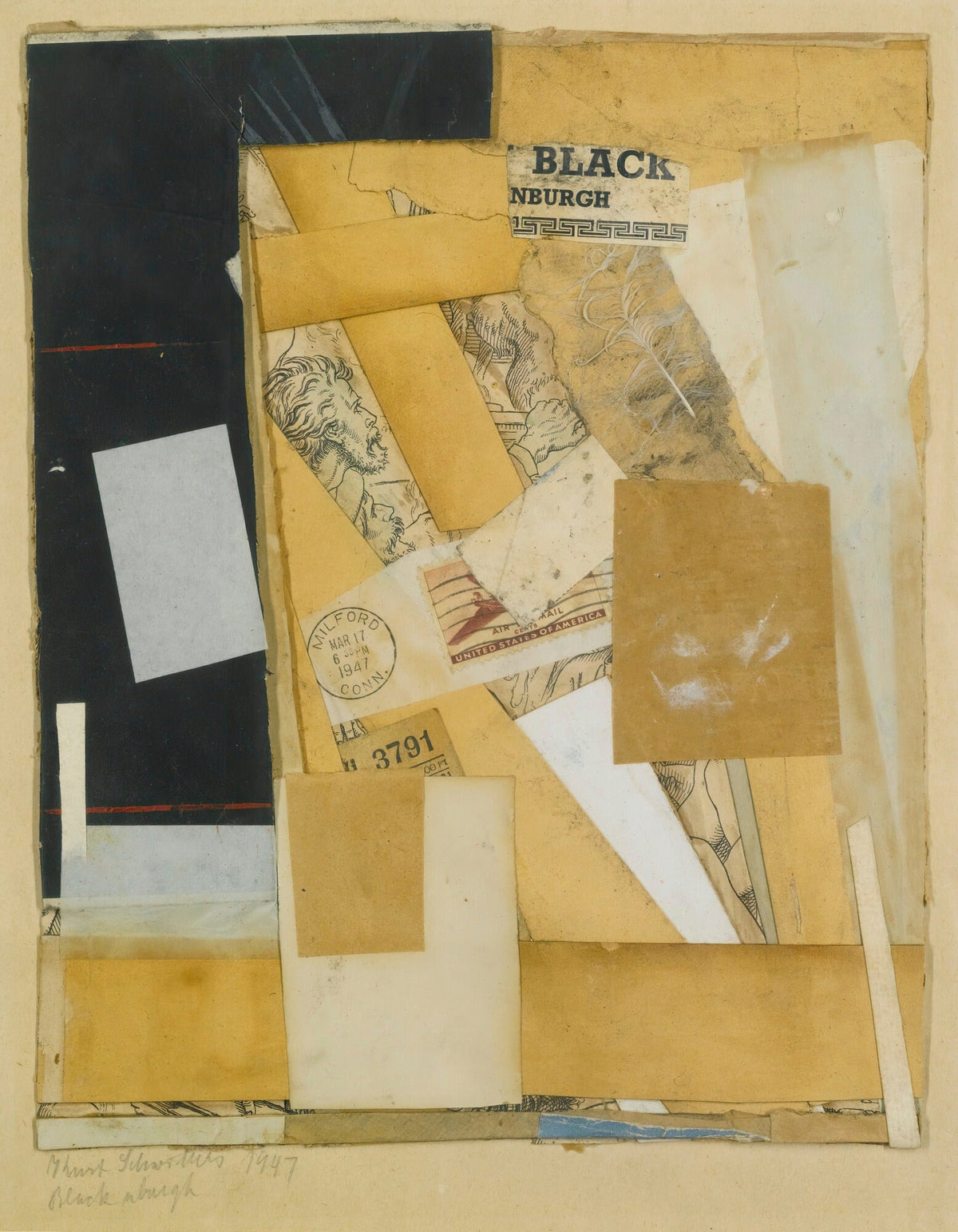 Kurt Schwitters — Black NBurgh | Dada Merz Collage Fine Art Print - 9ArtPrints