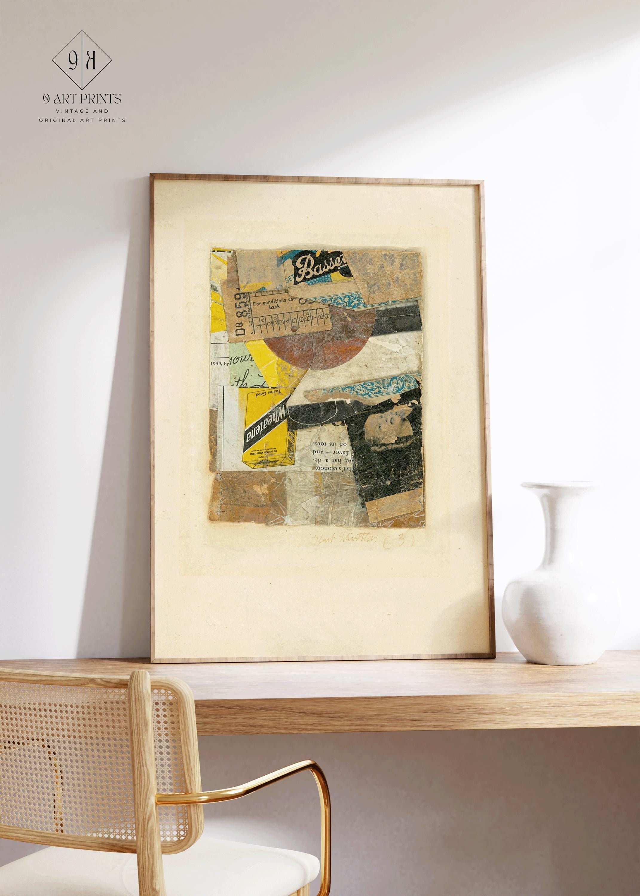 Kurt Schwitters - C 31 | Dadaist Constructivist Mid - Century Modern Collage Art Print (available handframed or unframed) - 9ArtPrints