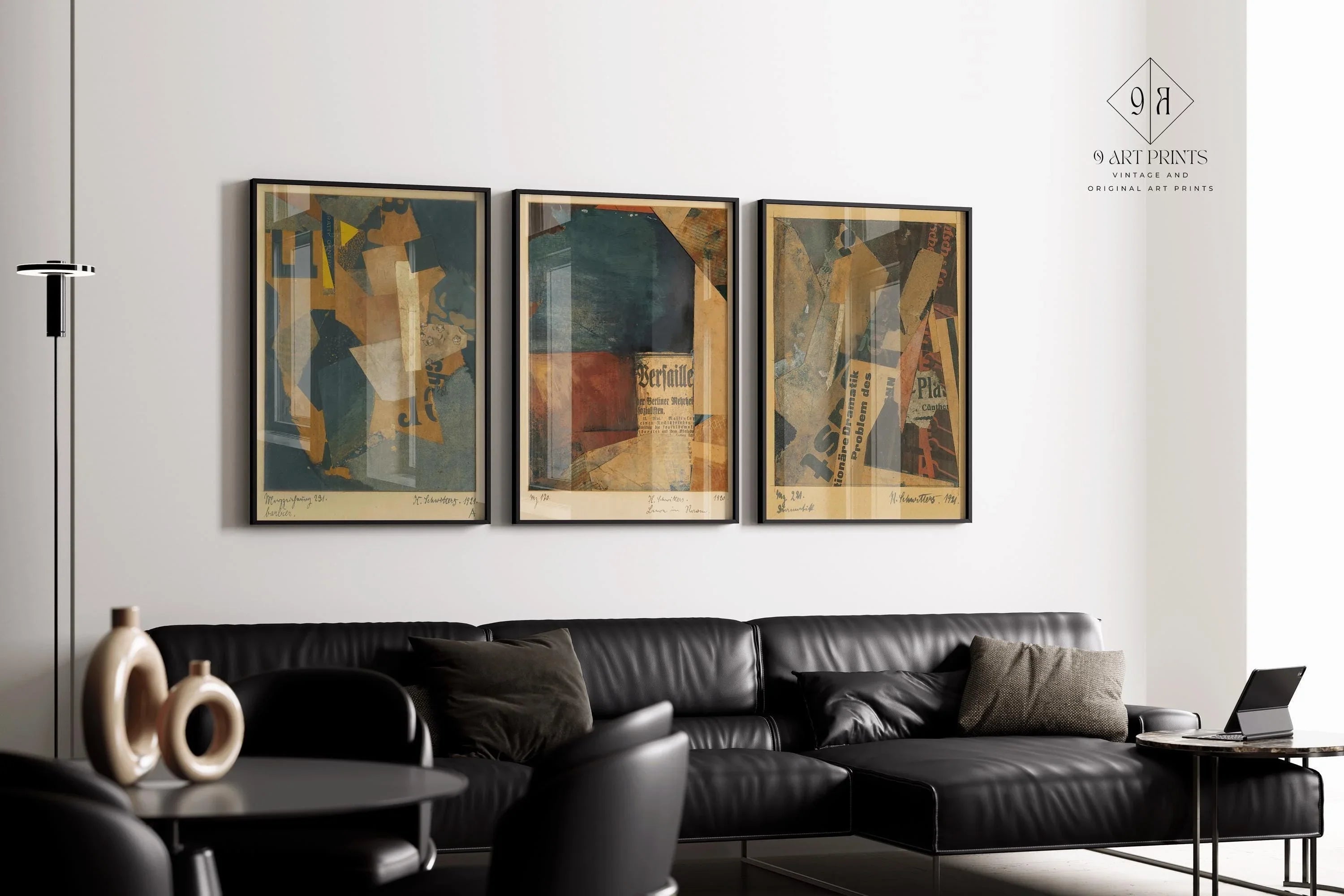 Kurt Schwitters Collage Art Print Set: Bauhaus Dadaism Style - 9ArtPrints