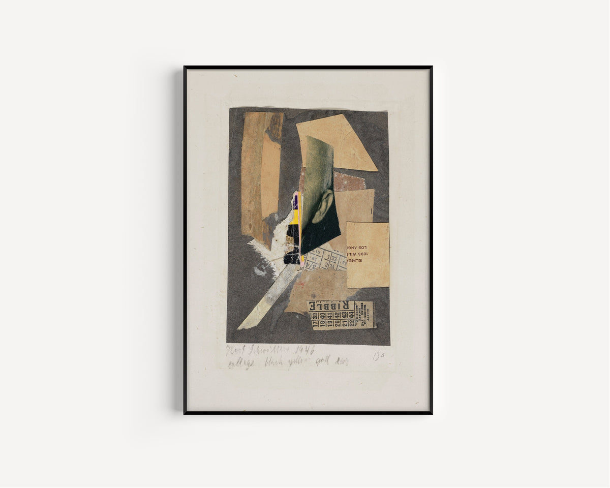 Kurt Schwitters — Collage Black Yellow and Ear | Fine Art Print - 9ArtPrints