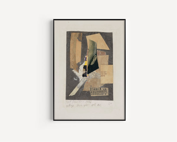 Kurt Schwitters — Collage Black Yellow and Ear | Fine Art Print