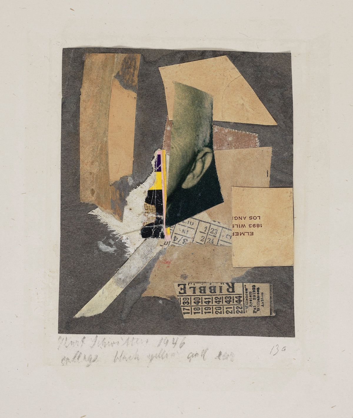 Kurt Schwitters — Collage Black Yellow and Ear | Fine Art Print - 9ArtPrints