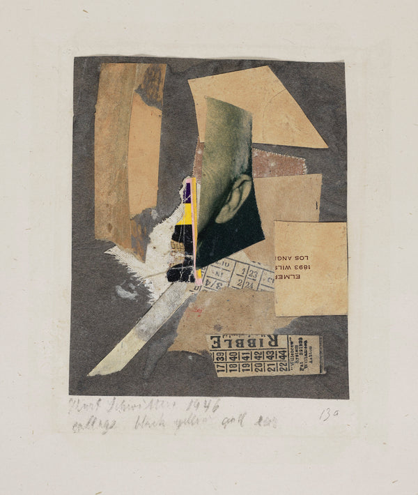 Kurt Schwitters — Collage Black Yellow and Ear | Fine Art Print