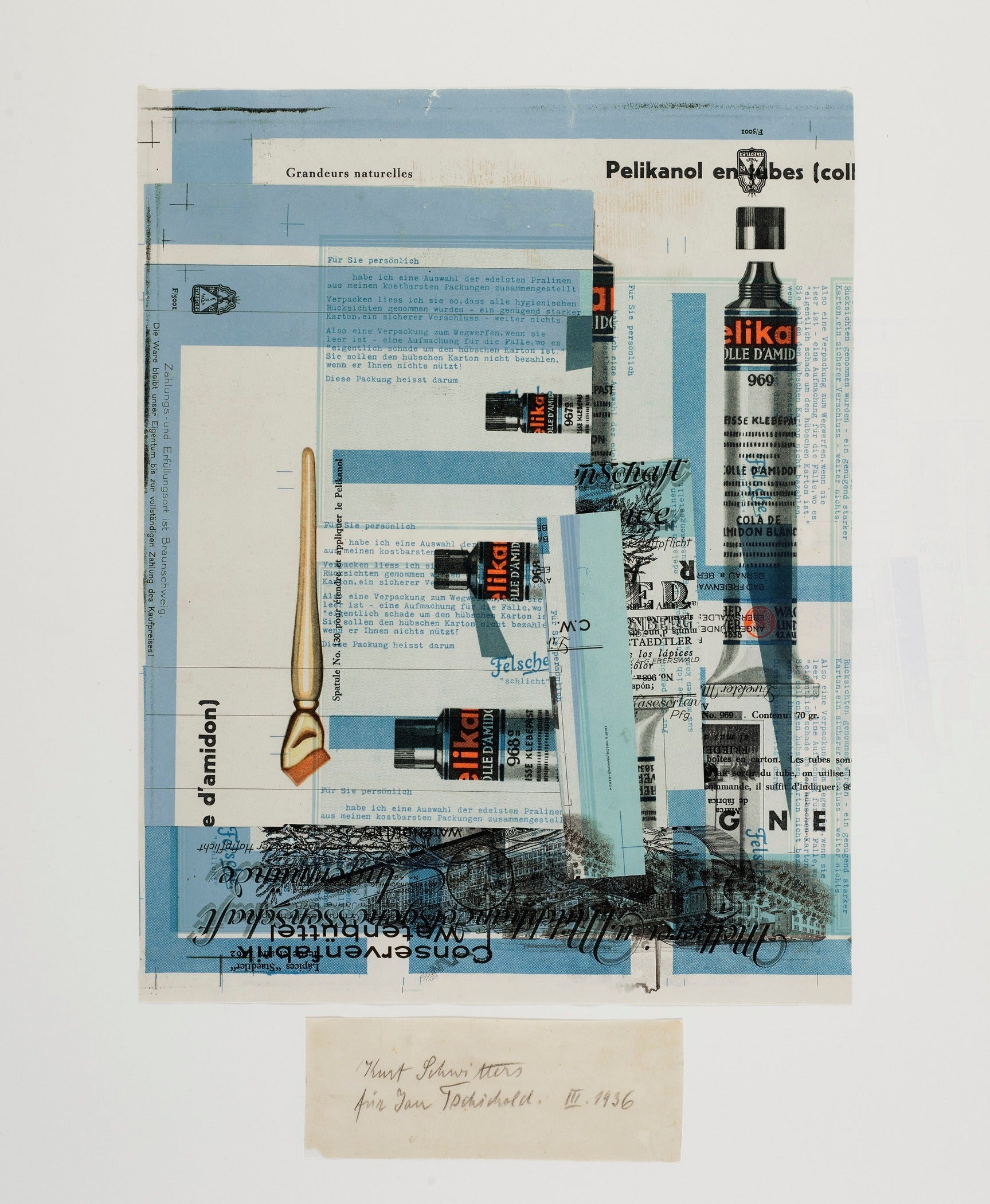 Kurt Schwitters — Für Jan Tschichold | Dada Collage Fine Art Print - 9ArtPrints
