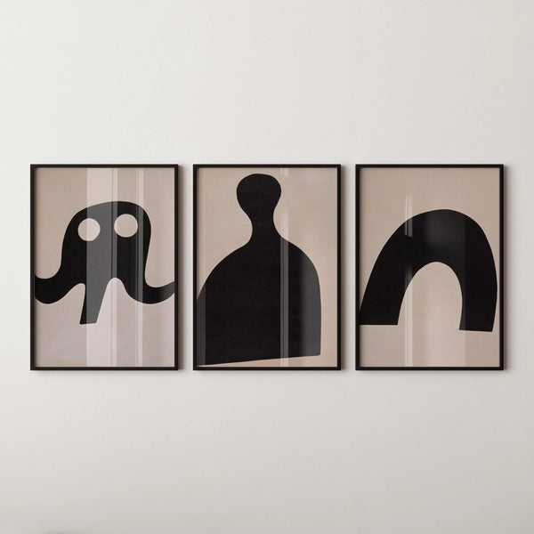 Kurt Schwitters — Statement Trio | Minimalist Black & White Constructivist Art Print
