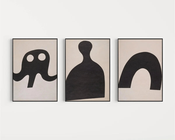Kurt Schwitters — Statement Trio | Minimalist Black & White Constructivist Art Print