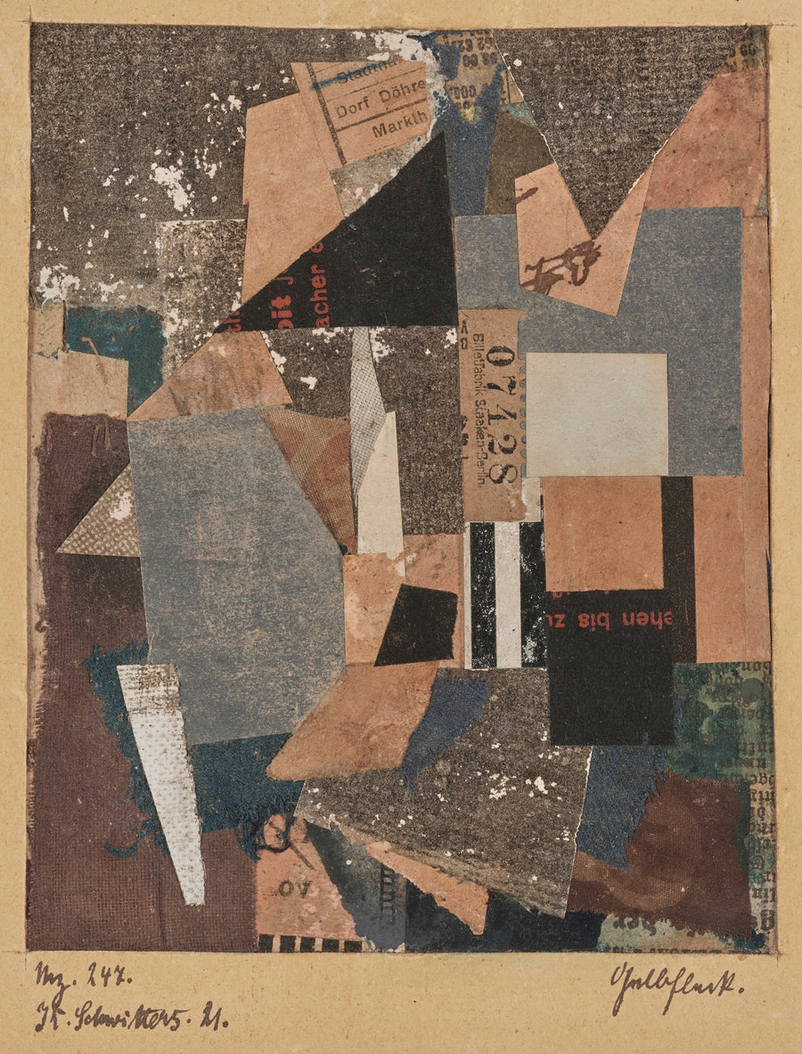 Kurt Schwitters — Mz. 247. Gelbfleck | Fine Art Print shown to scale on a wall above a sofa