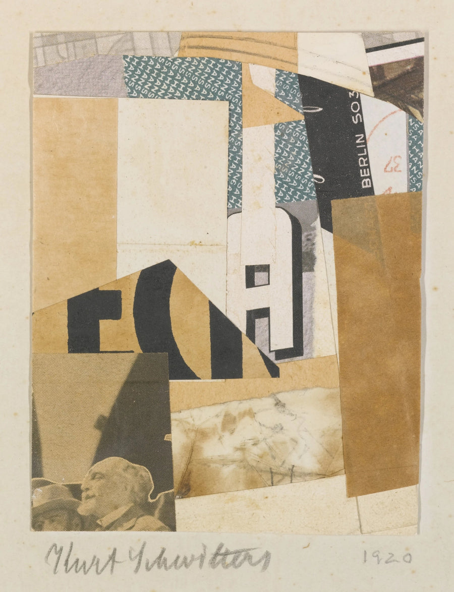 Kurt Schwitters — Ohne Titel, Berlin S 03 (Untitled, Berlin S 03) | Fine Art Print shown to scale on a wall above a sofa
