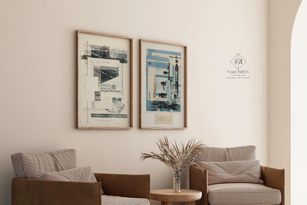 Kurt Schwitters — Statement Duo | Neutral Constructivist Art Print