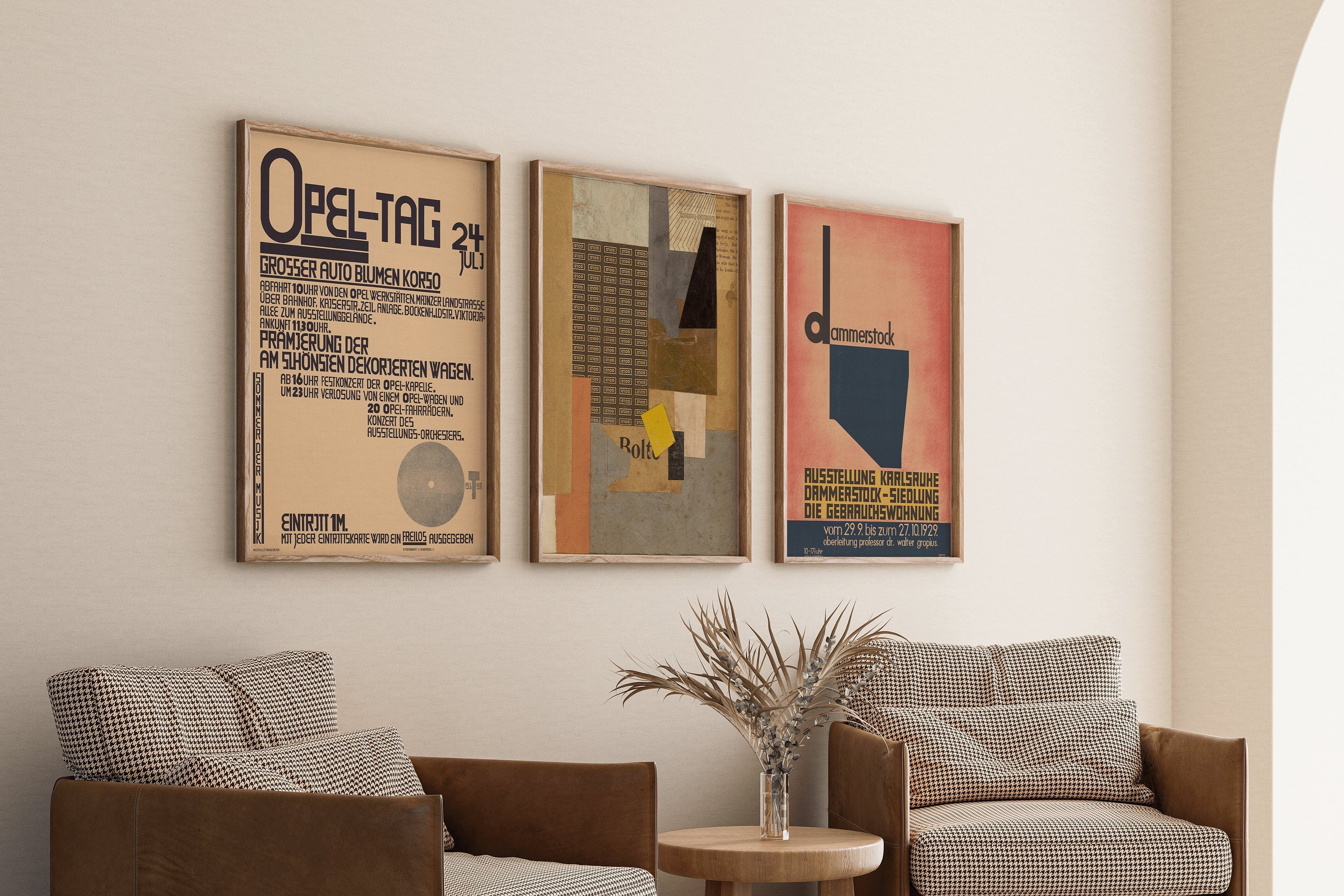 Kurt Schwitters Set of 3 Bauhaus Style Posters | Dadaism Constructivist Collage Art (Available Frame or Unframed) - 9ArtPrints