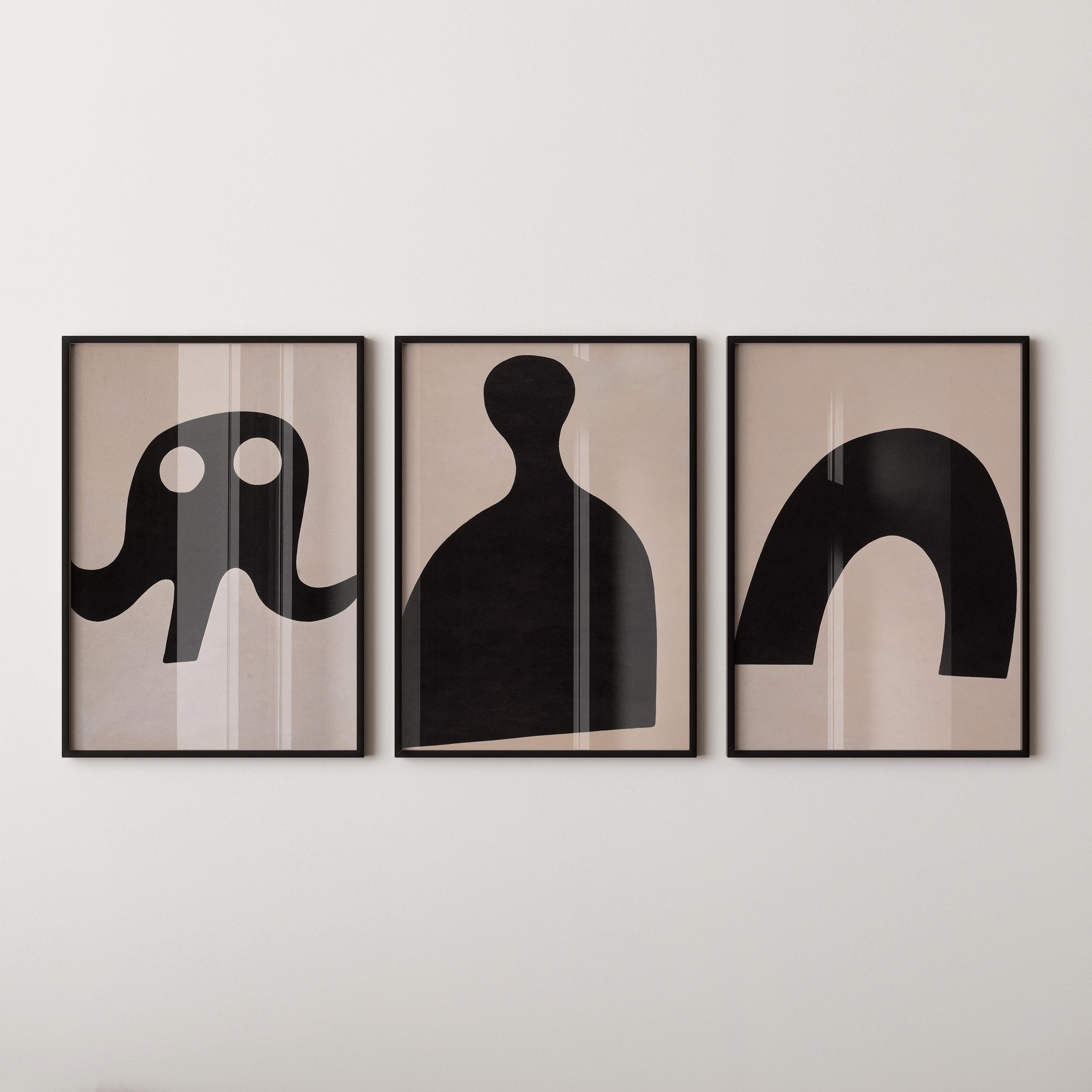 Kurt Schwitters STATEMENT TRIO Minimalist Black and White | Vintage Dadaism Constructivist Art Available Frame or unframed - 9ArtPrints