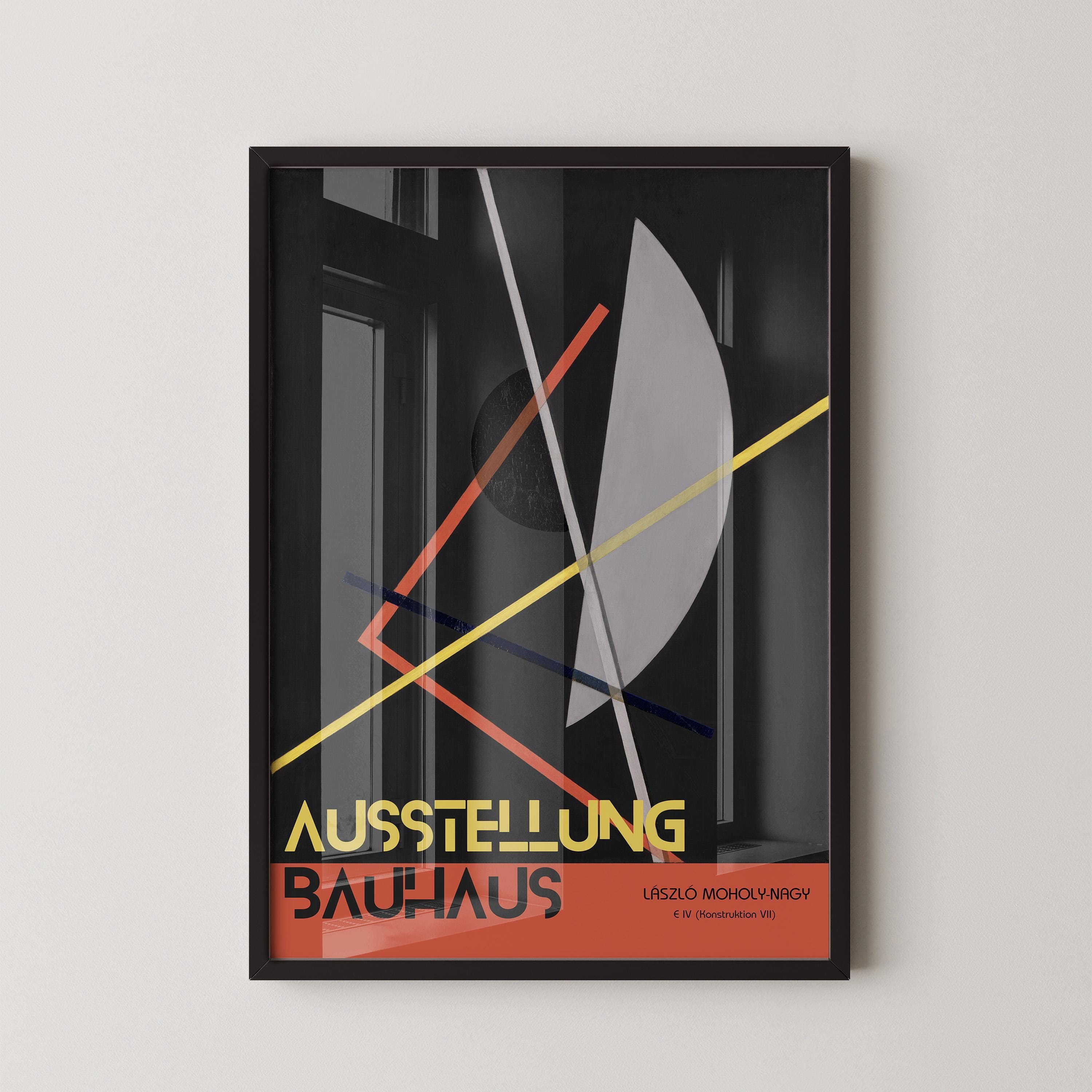 László Moholy - Nagy - E IV (Konstruktion 8) PREMIUM GICLÉE Print | Vintage Bauhaus Exhibition Poster (available handframed or unframed) - 9ArtPrints