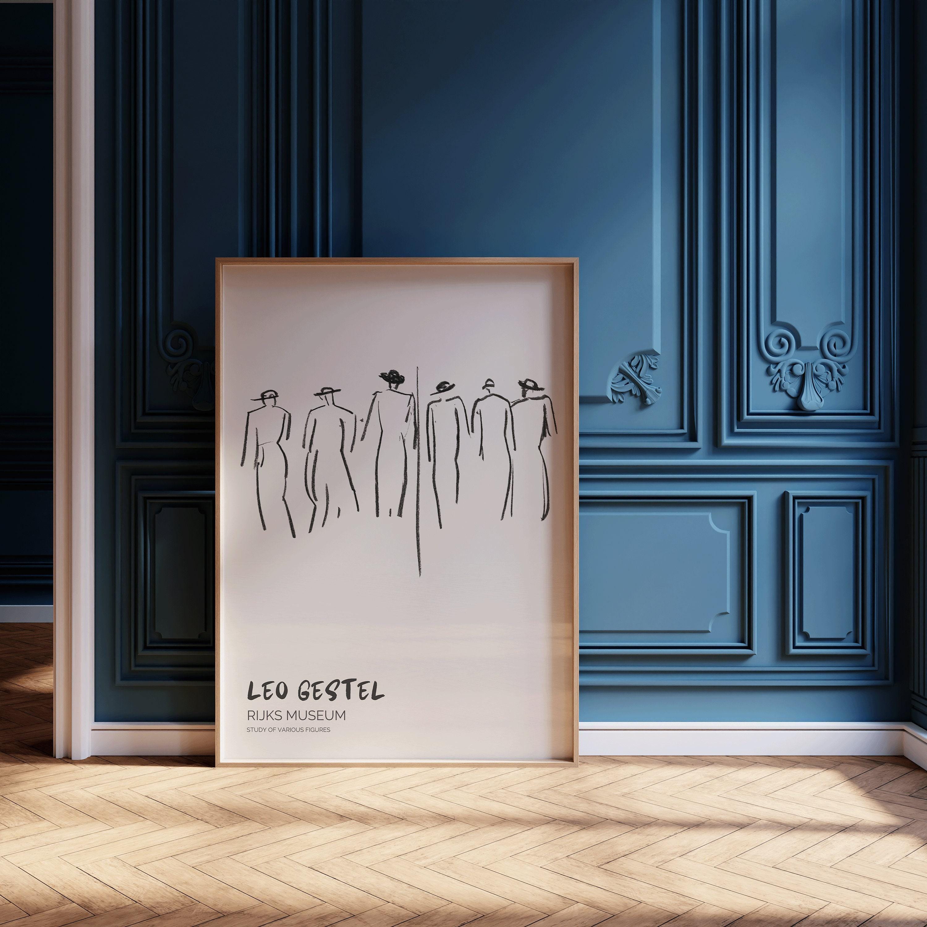 Leo Gestel - Study of Various Figures | Vintage Neutral Sketch Art Poster (available handframed or unframed) - 9ArtPrints