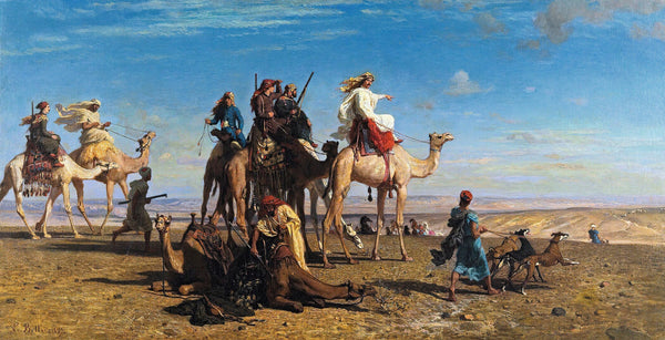 Léon Belly — A Gazelle Hunt in Egypt | Orientalist Panoramic Print