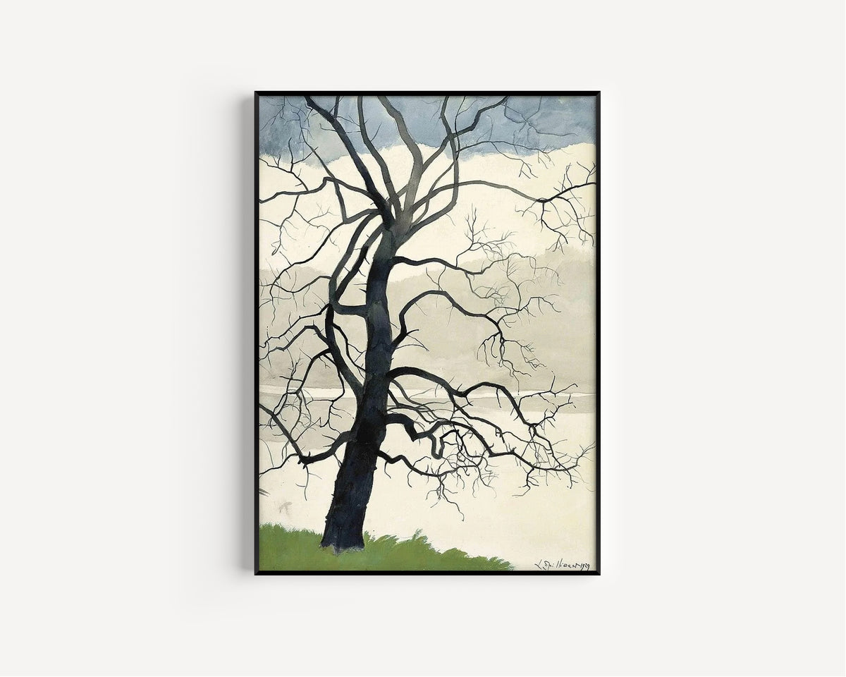 Léon Spilliaert — Arbre solitaire au bord de l'étang | Symbolist Art Print