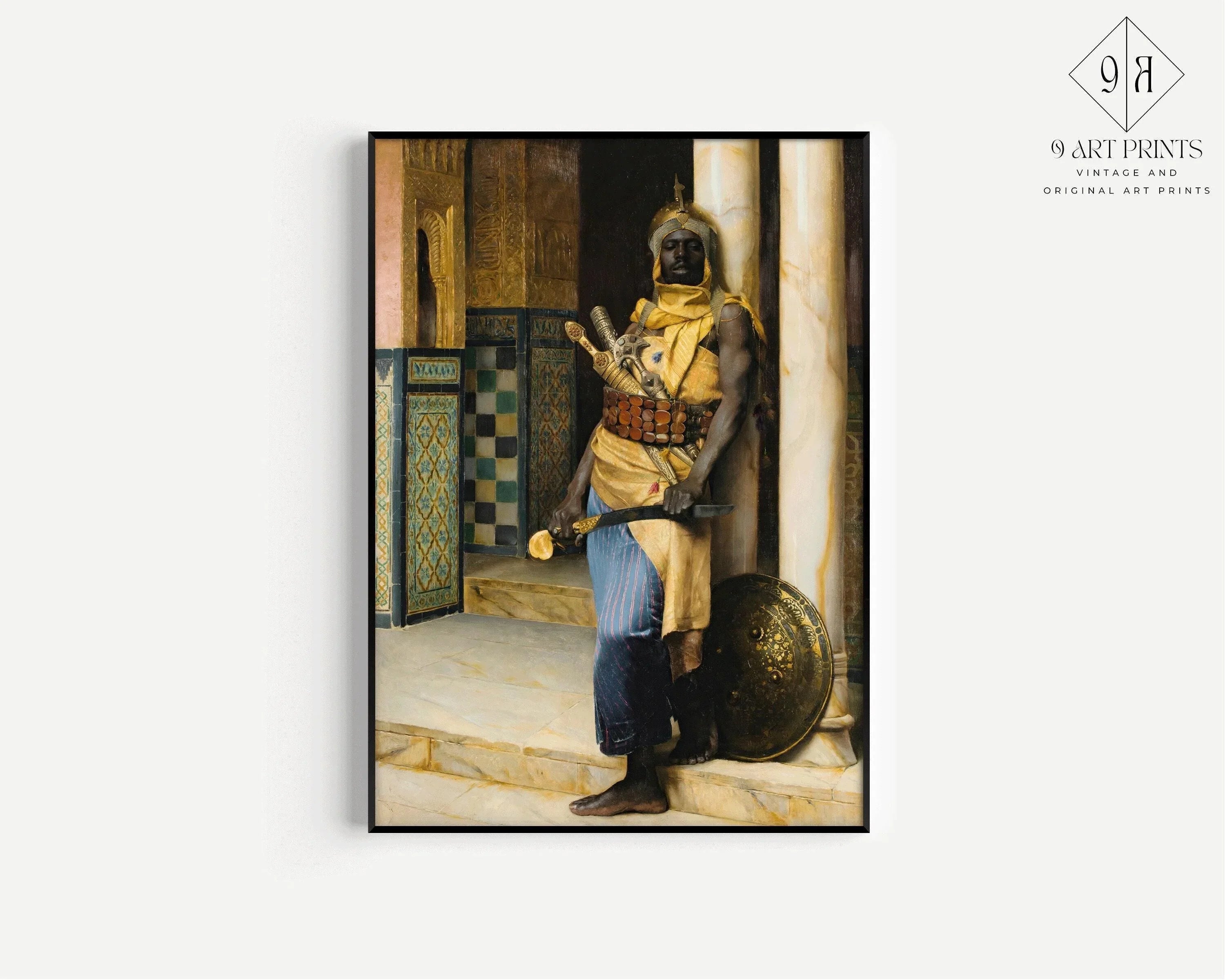 Ludwig Deutsch - Guarding the Palace | Orientalist Art (available handframed or unframed) - 9ArtPrints