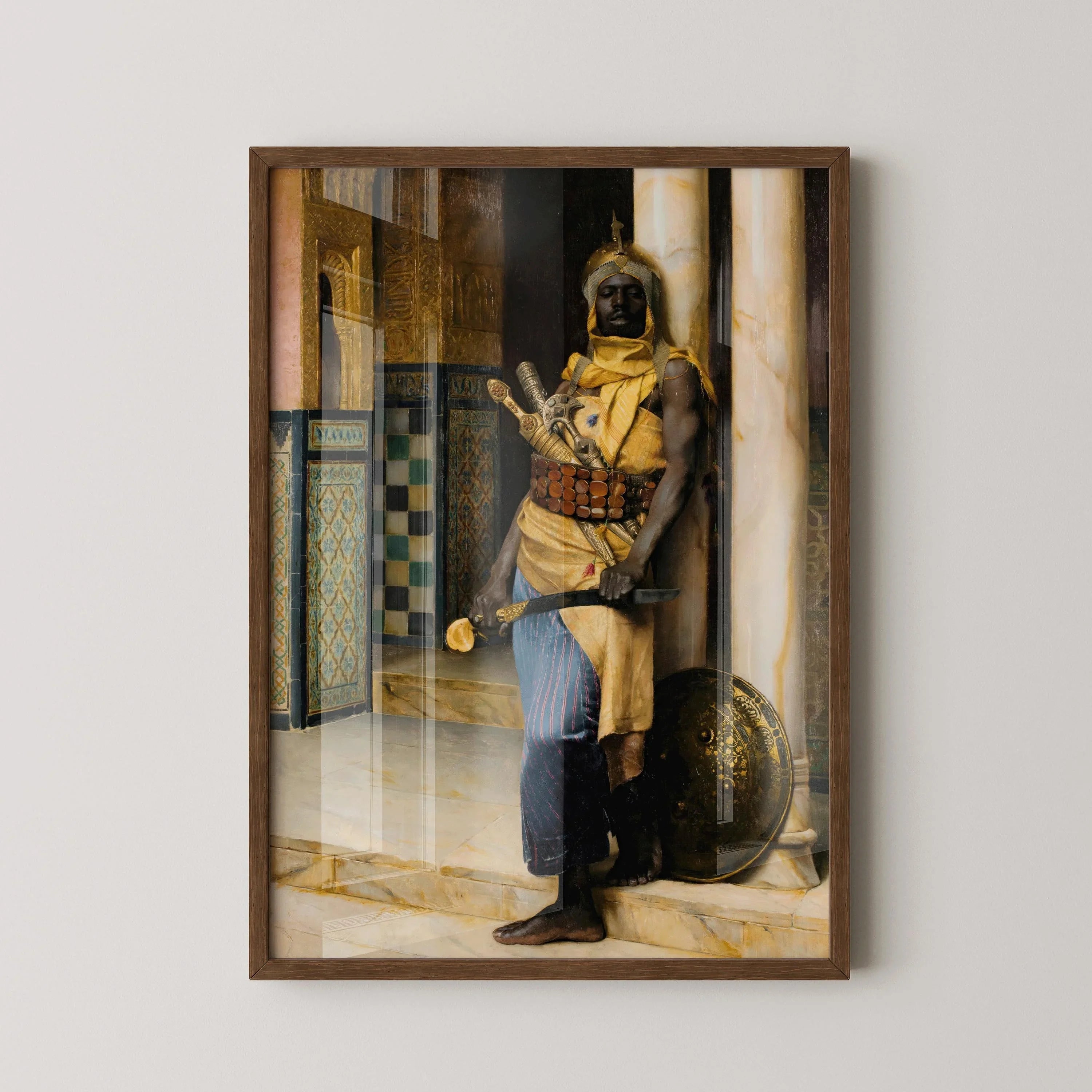 Ludwig Deutsch - Guarding the Palace | Orientalist Art (available handframed or unframed) - 9ArtPrints