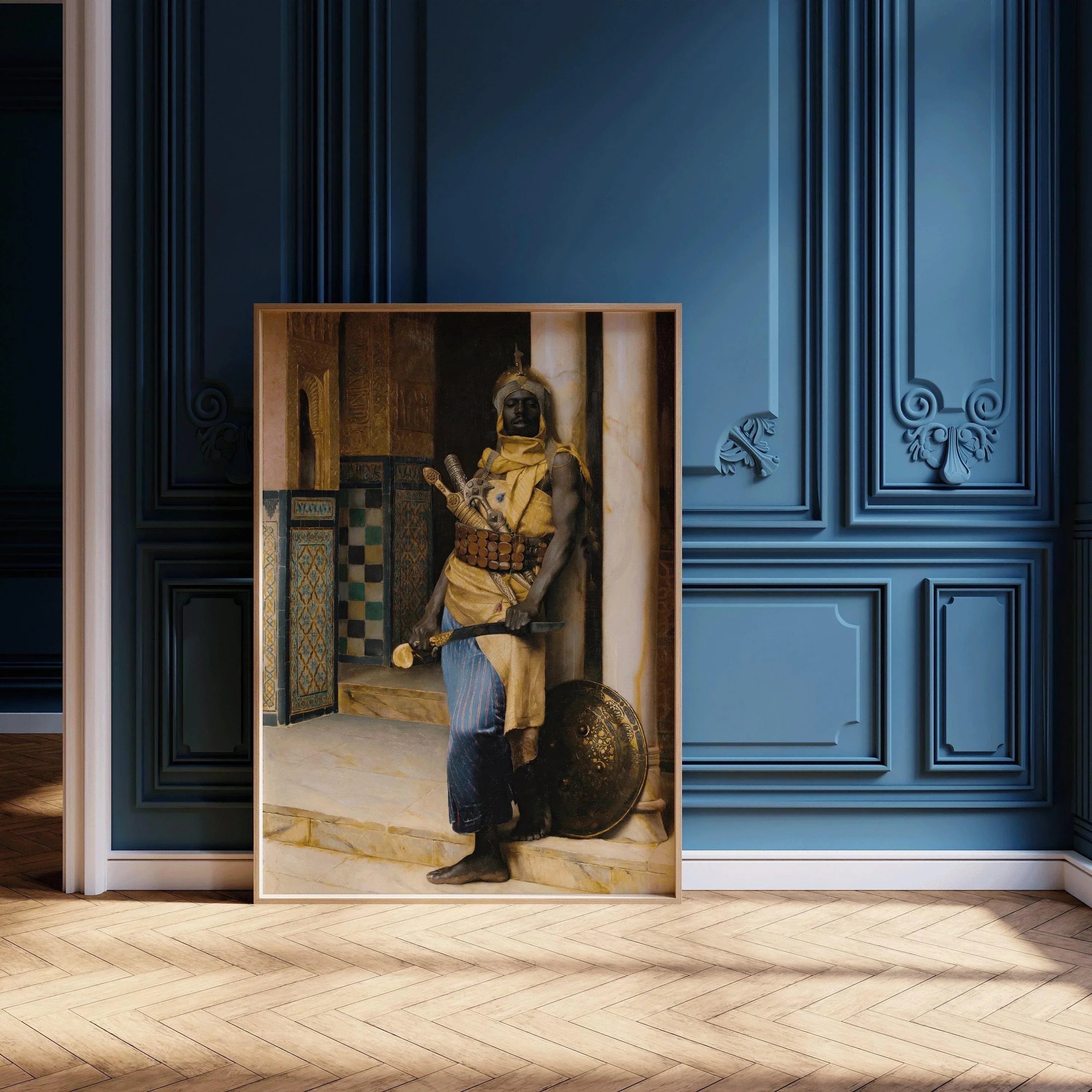 Ludwig Deutsch - Guarding the Palace | Orientalist Art (available handframed or unframed) - 9ArtPrints