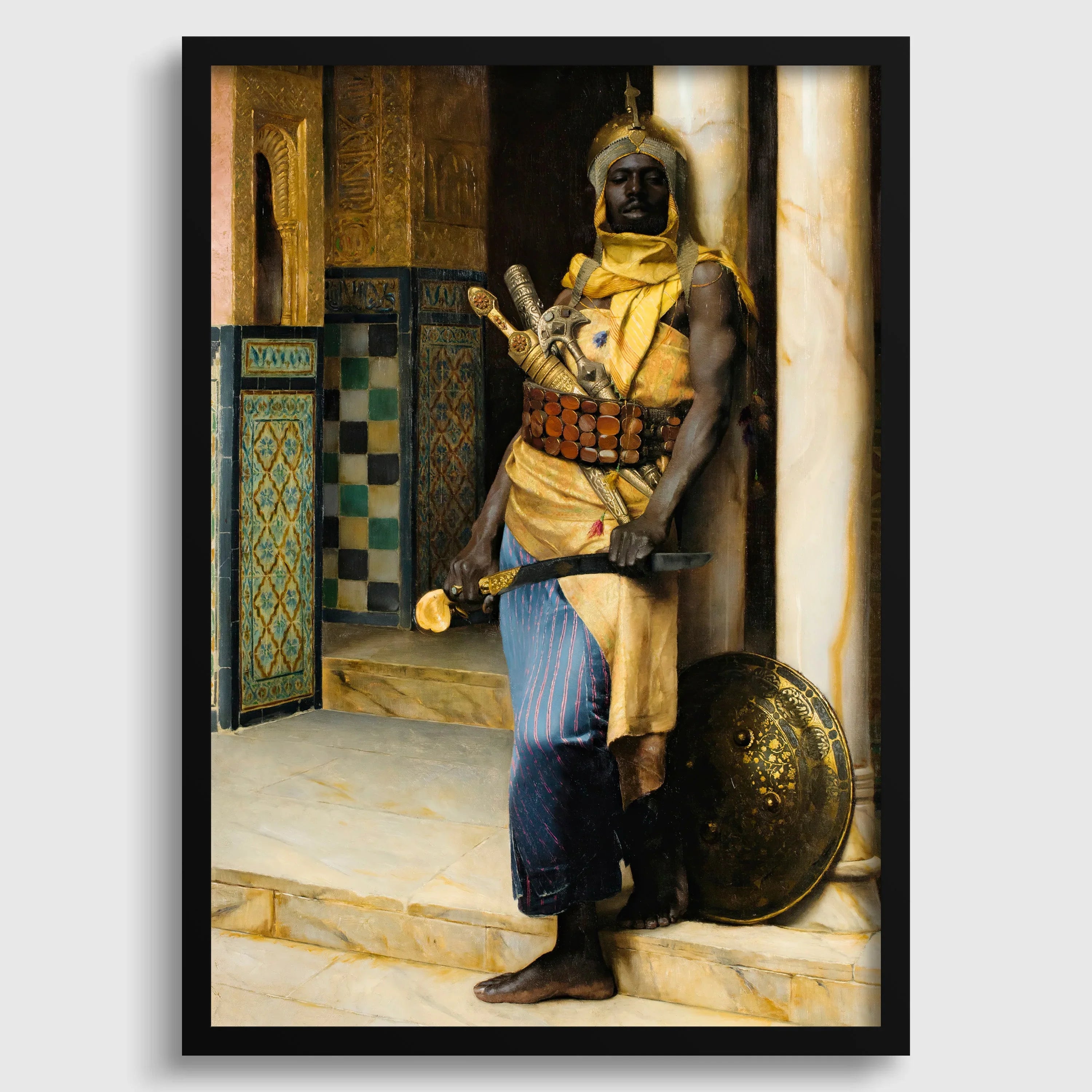 Ludwig Deutsch - Guarding the Palace | Orientalist Art (available handframed or unframed) - 9ArtPrints