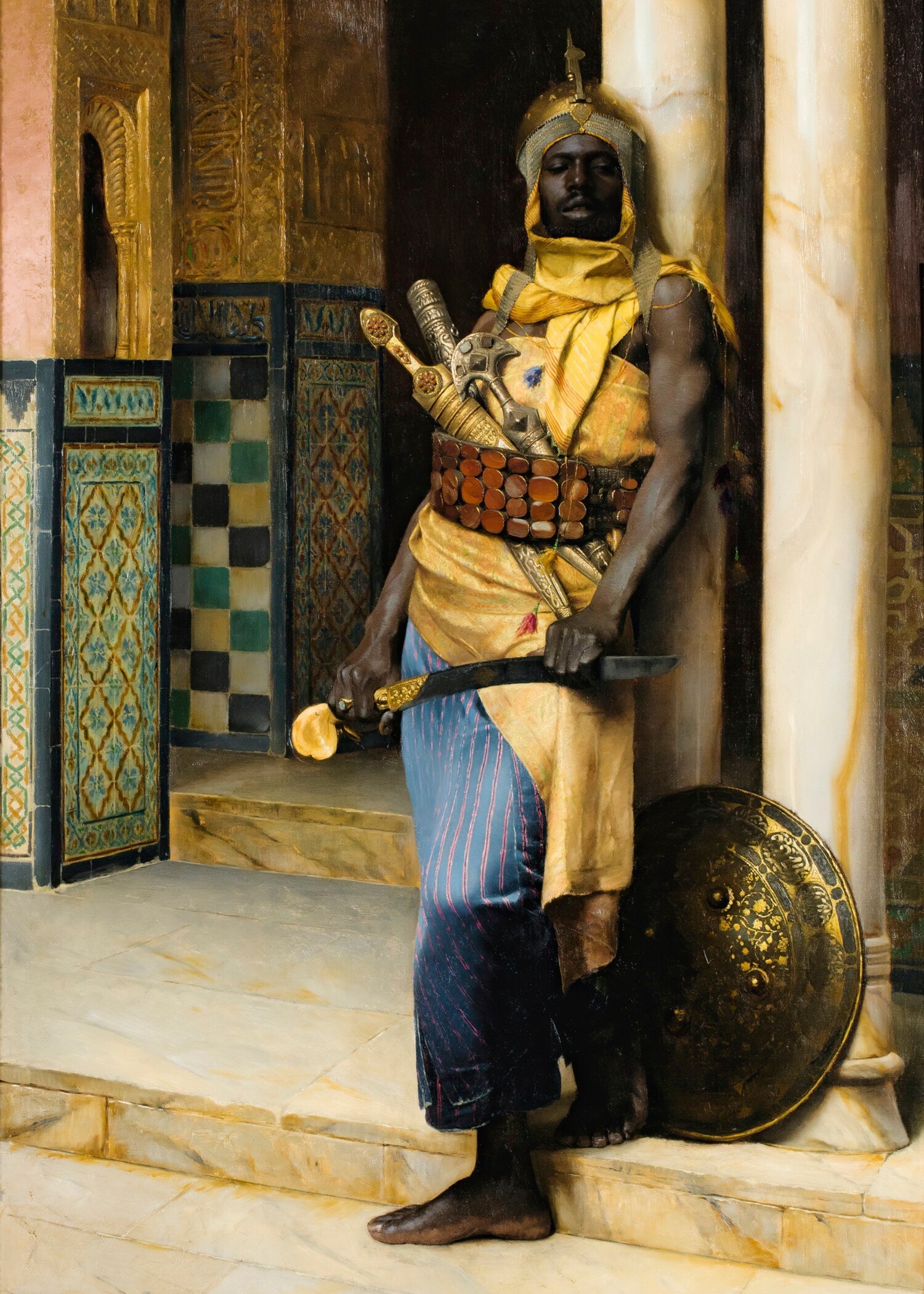 Ludwig Deutsch — Guarding the Palace | Orientalist Fine Art Print - 9ArtPrints